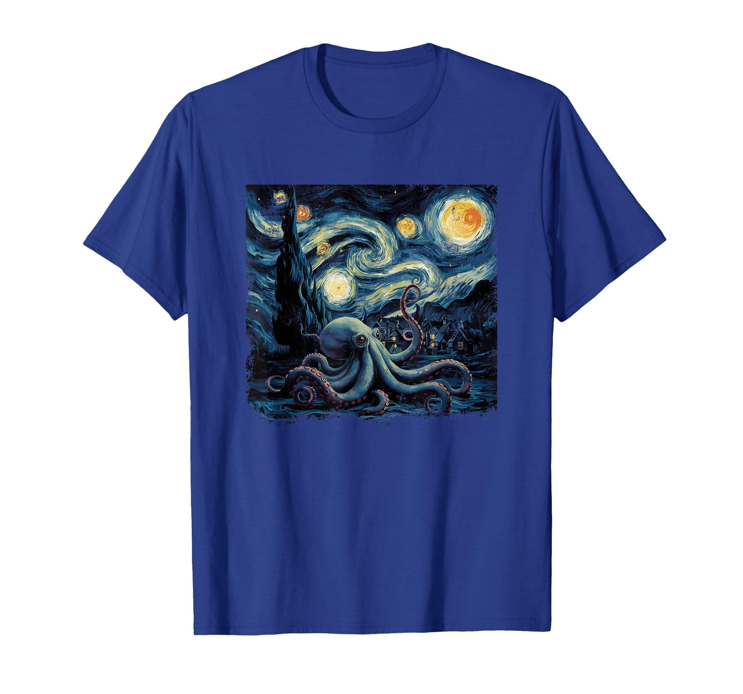 Starry Night Van Gogh Painting Octopus Lover T-Shirt