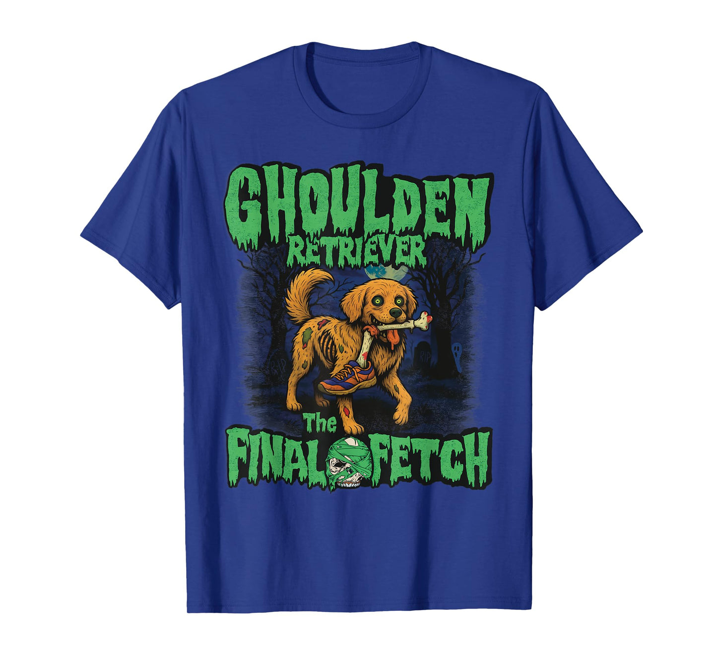 Funny Golden Retriever Zombie Halloween, Spooky Ghoulden T-Shirt