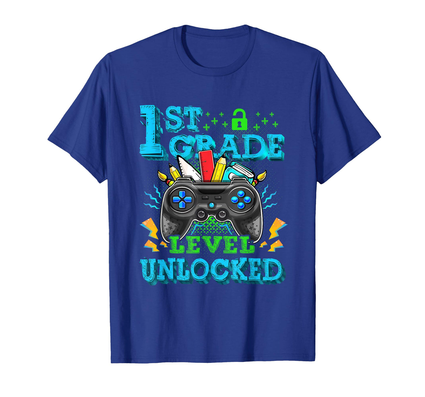 1st Grade Level Unlocked Video Game Back to School Boys T-Shirt