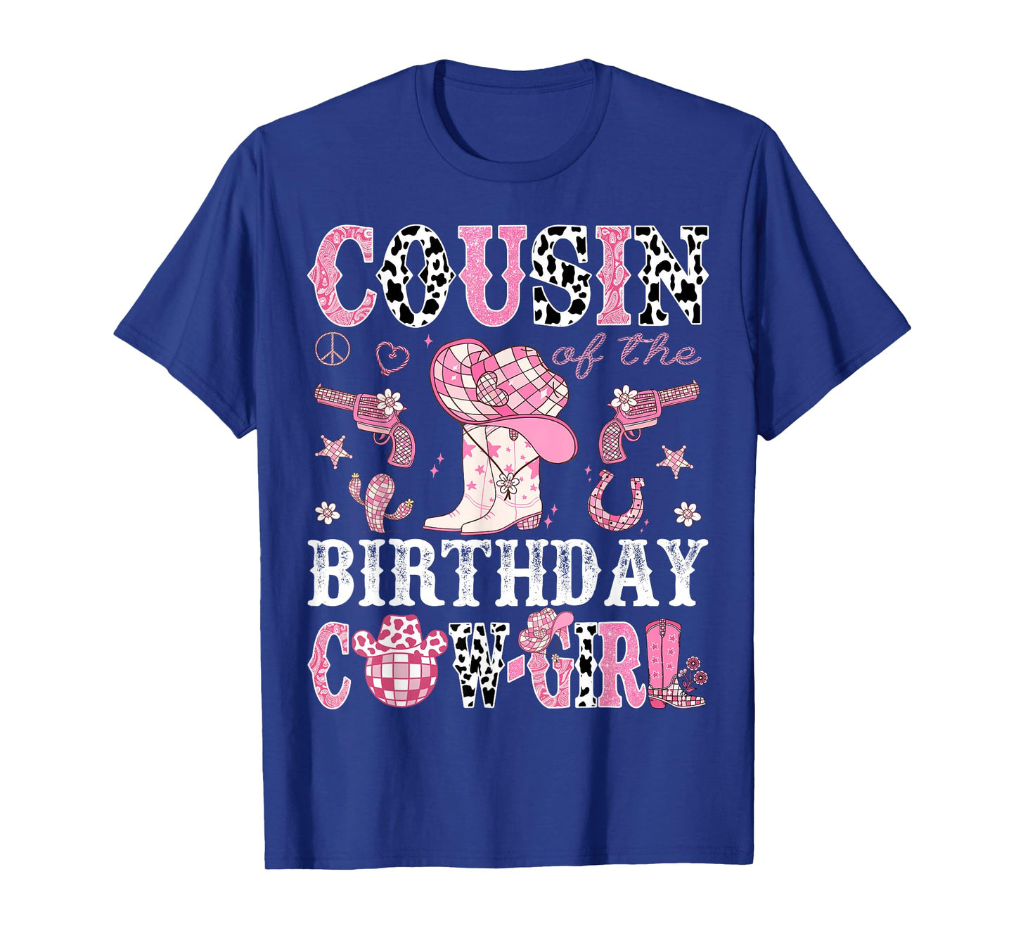 Cousin Of The Birthday Cow-Girl Pink Disco Rodeo Western T-Shirt