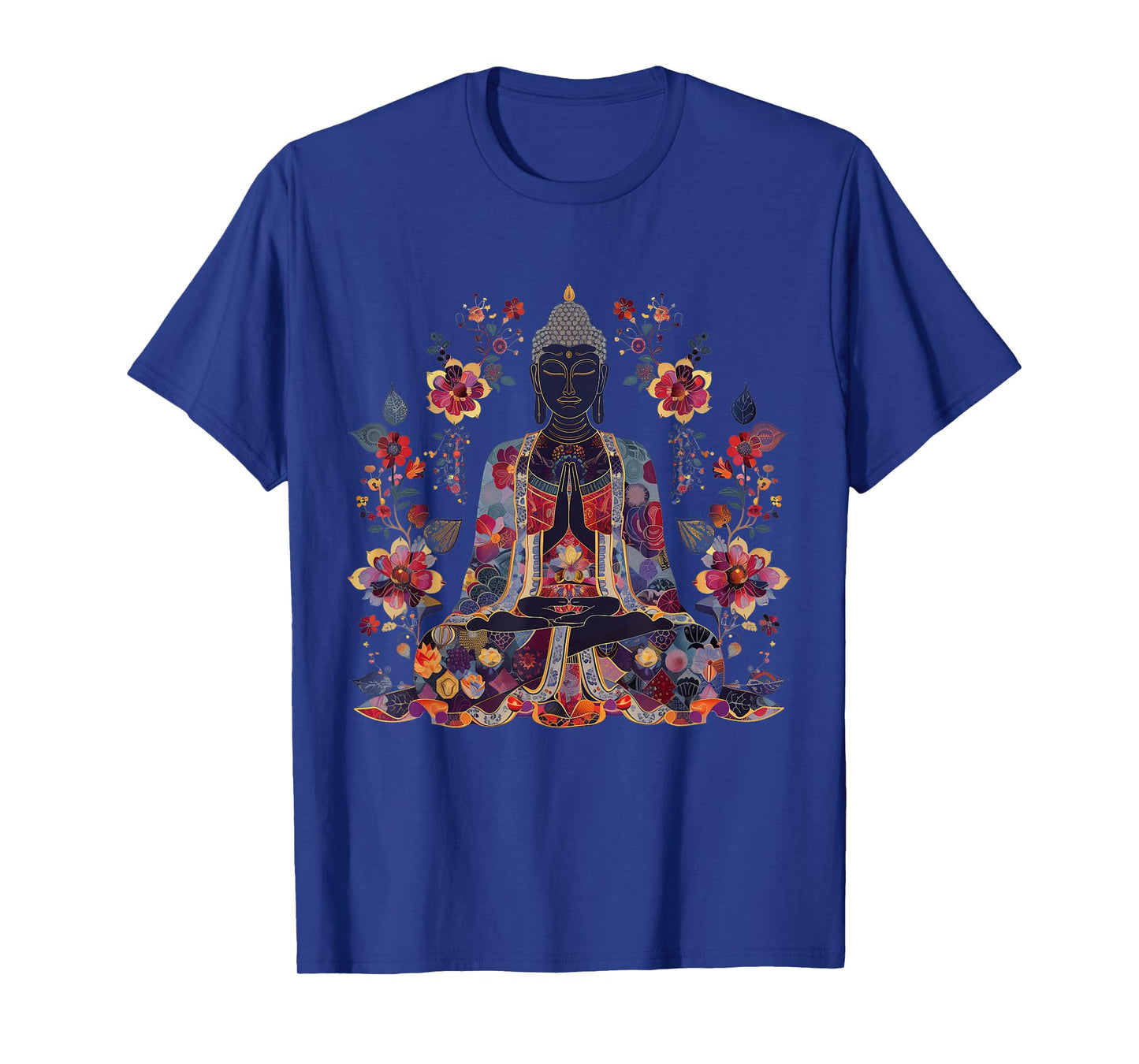Buddha Floral Vintage Flower Yoga Buddhism Yogi Buddhist T-Shirt