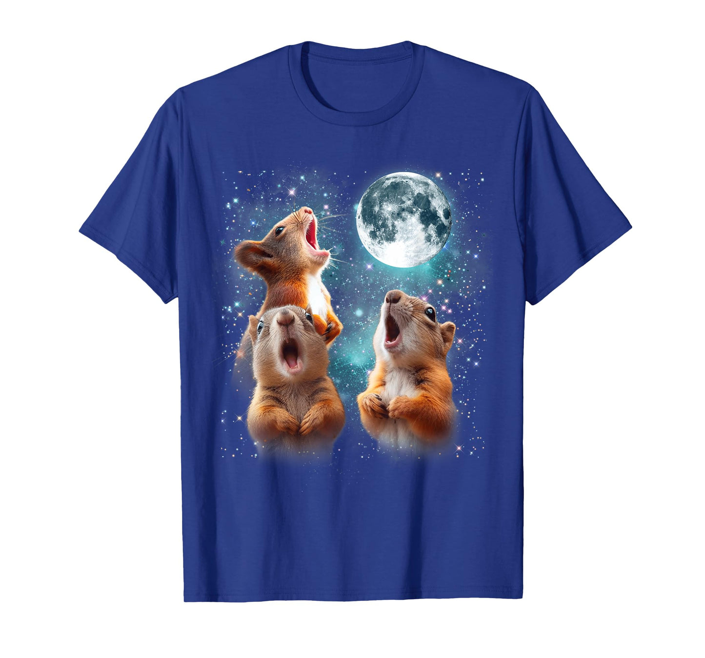 3 Squirrel Moon Howling Squirrel Head Funny For Men Women T-Shirt