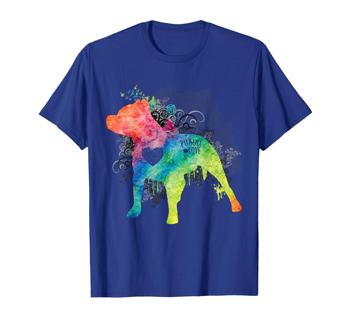Pitbull Love Watercolor Zen T-Shirt - Pit bull Tee Shirt T-Shirt