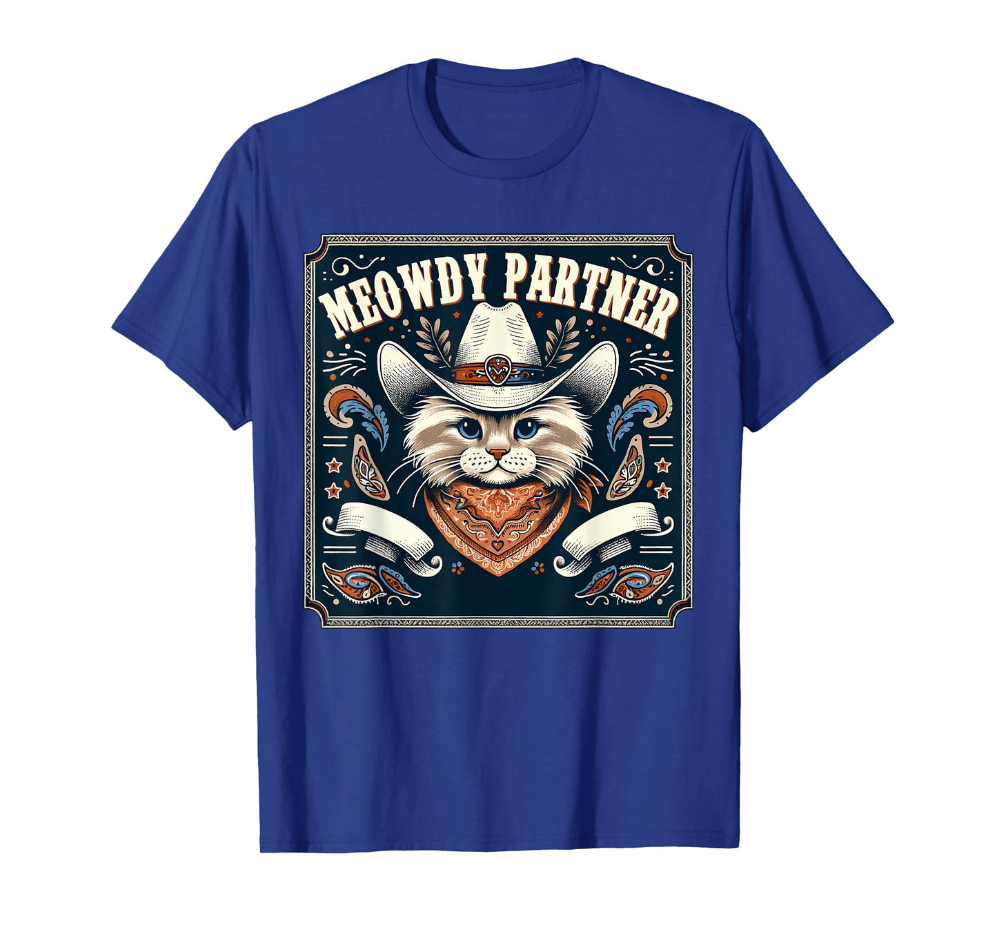 Cat Cowboy Funny Mashup Meowdy Partner Poster Western T-Shirt