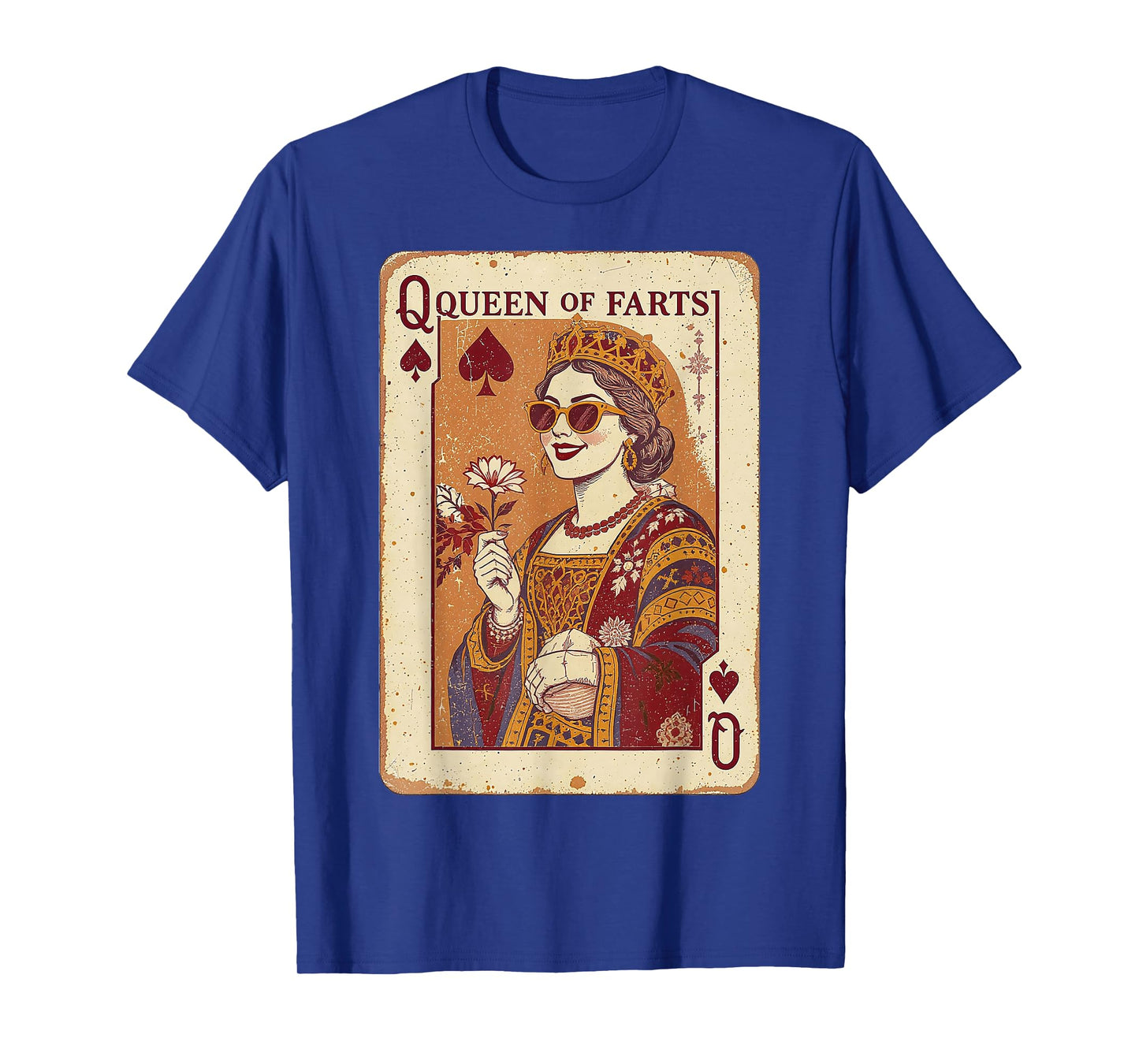 Queen of Farts Funny Fart Queen Sarcastic Humor Card Retro T-Shirt