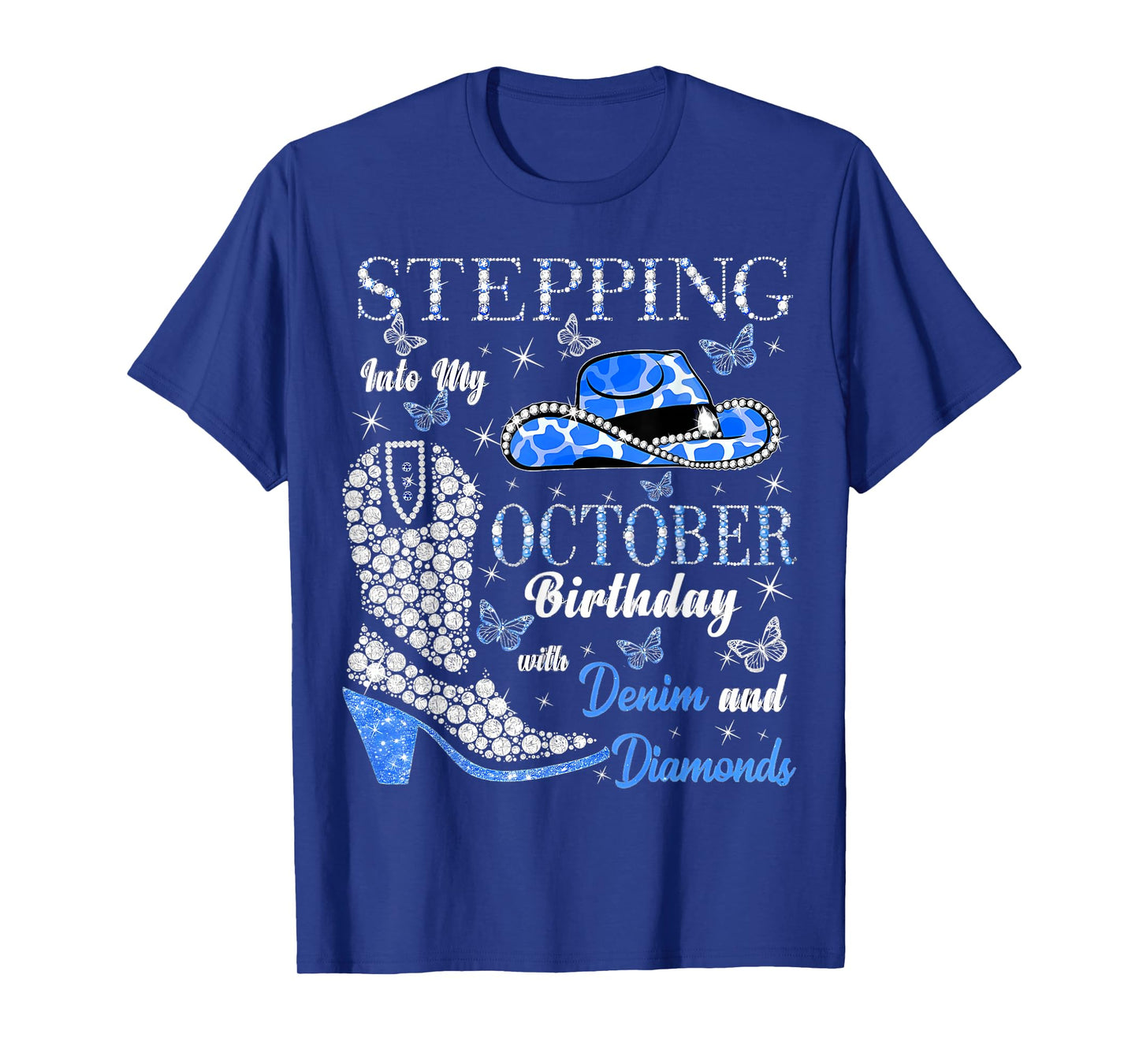 Women Stepping Into My October Birthday with God Grace Mercy T-Shirt