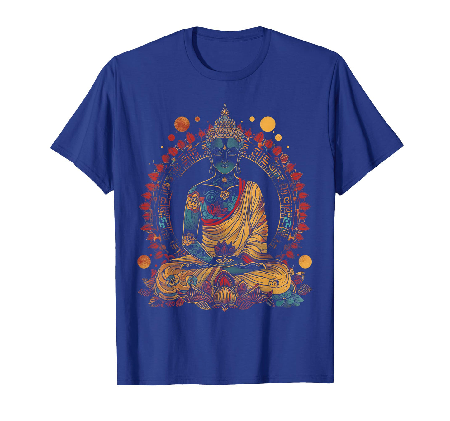 Buddha Vintage Flowers Zen Buddhist Buddhism Yoga Spiritual T-Shirt