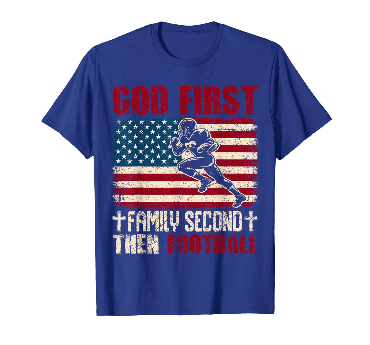 God First Family Second Then Football Christian Sports Fan T-Shirt