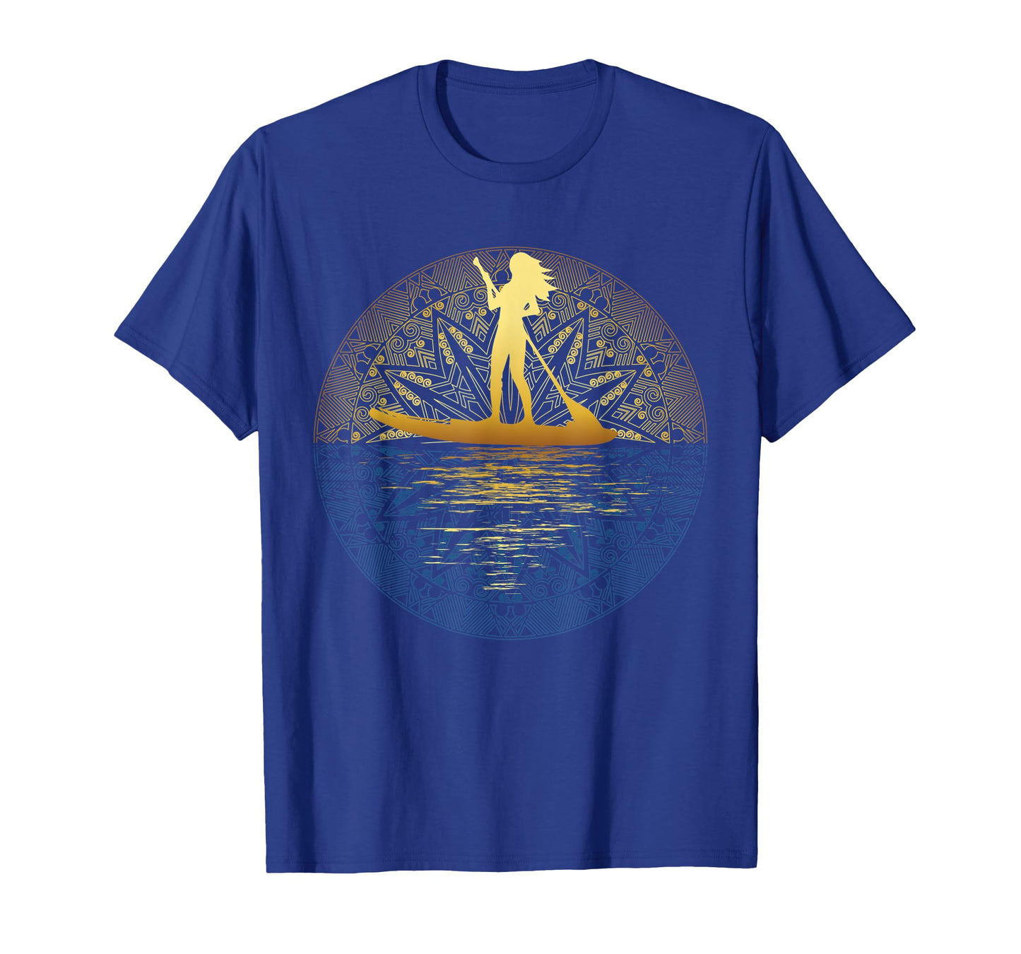 Paddleboard SUP Girl Mandala Reflected Stand Up Paddle Board T-Shirt