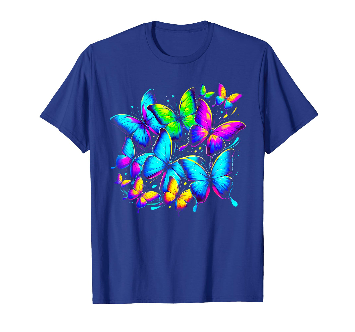 Rainbow Butterflies Graphic for Men Women Boys Girls T-Shirt
