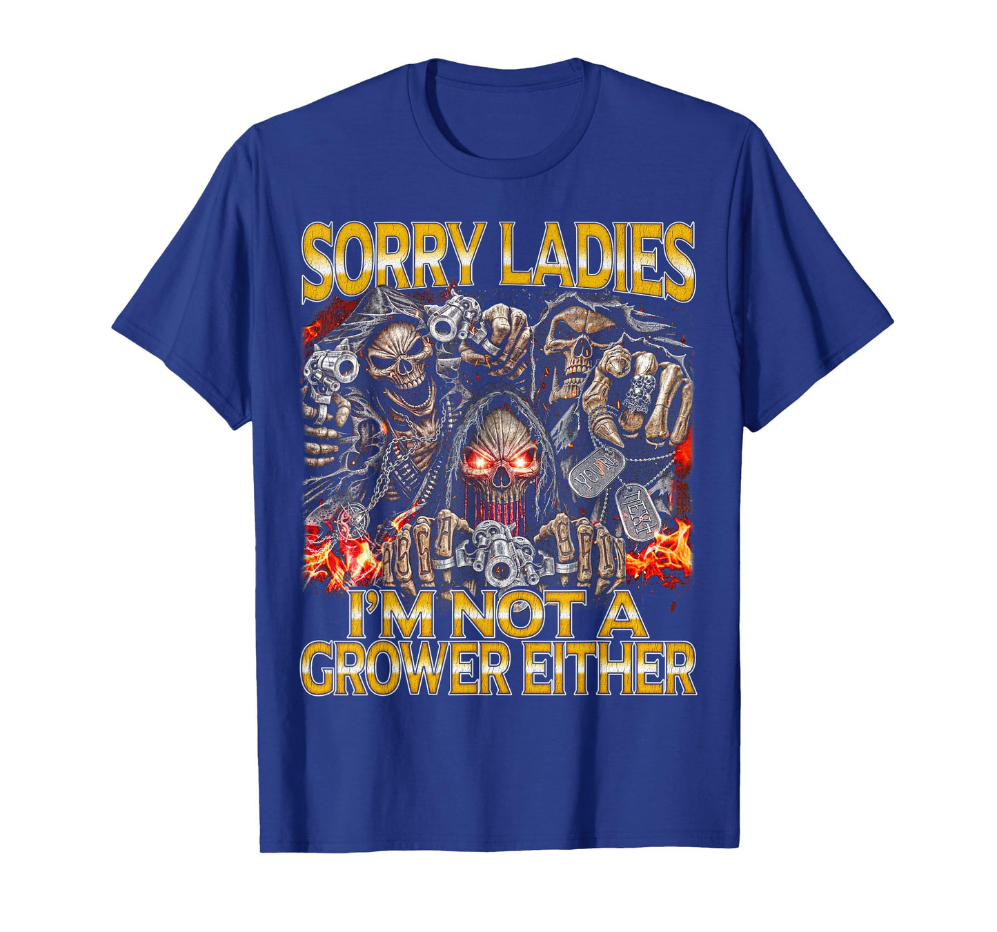 Sorry Not A Grower Edgy Skeleton Bootleg Hard Skeleton Meme T-Shirt