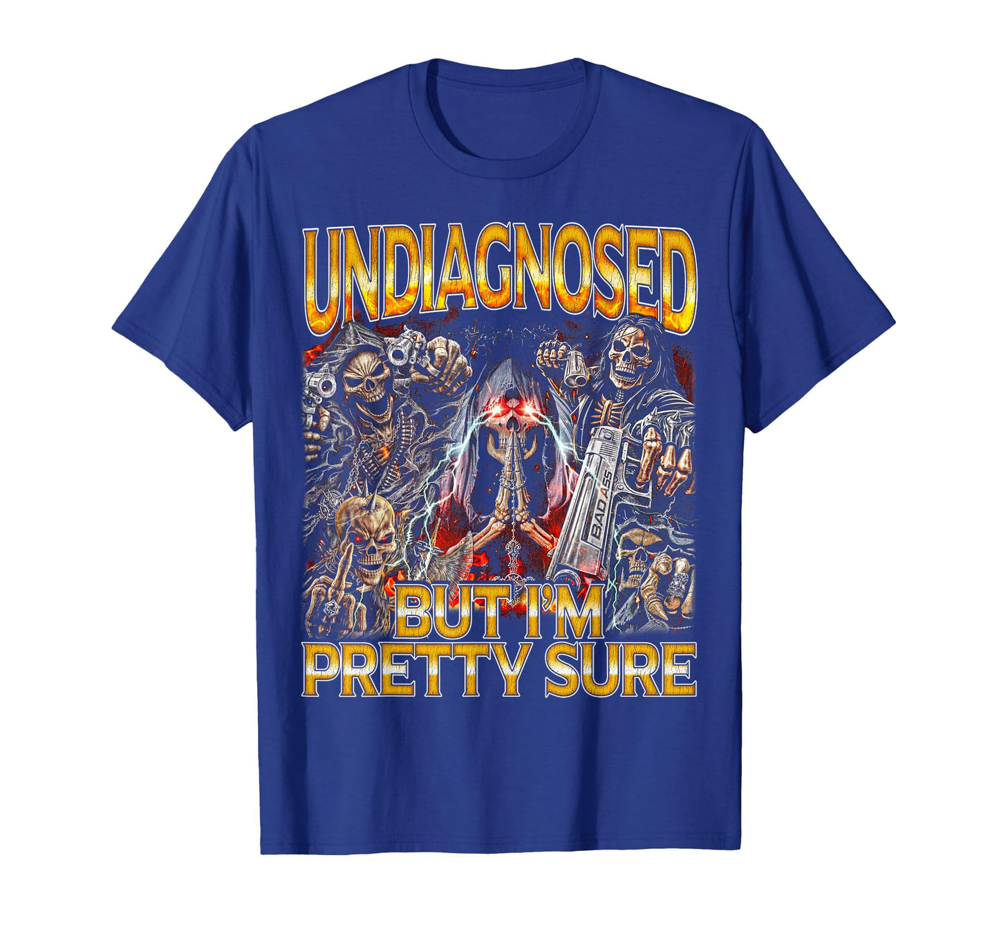 Undiagnosed ADHD - Edgy Skeleton Bootleg Hard Skeleton Meme T-Shirt