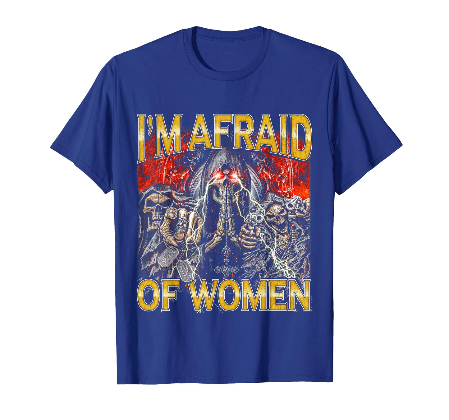 Afraid Of Women - Edgy Skeleton Bootleg Hard Skeleton Meme T-Shirt