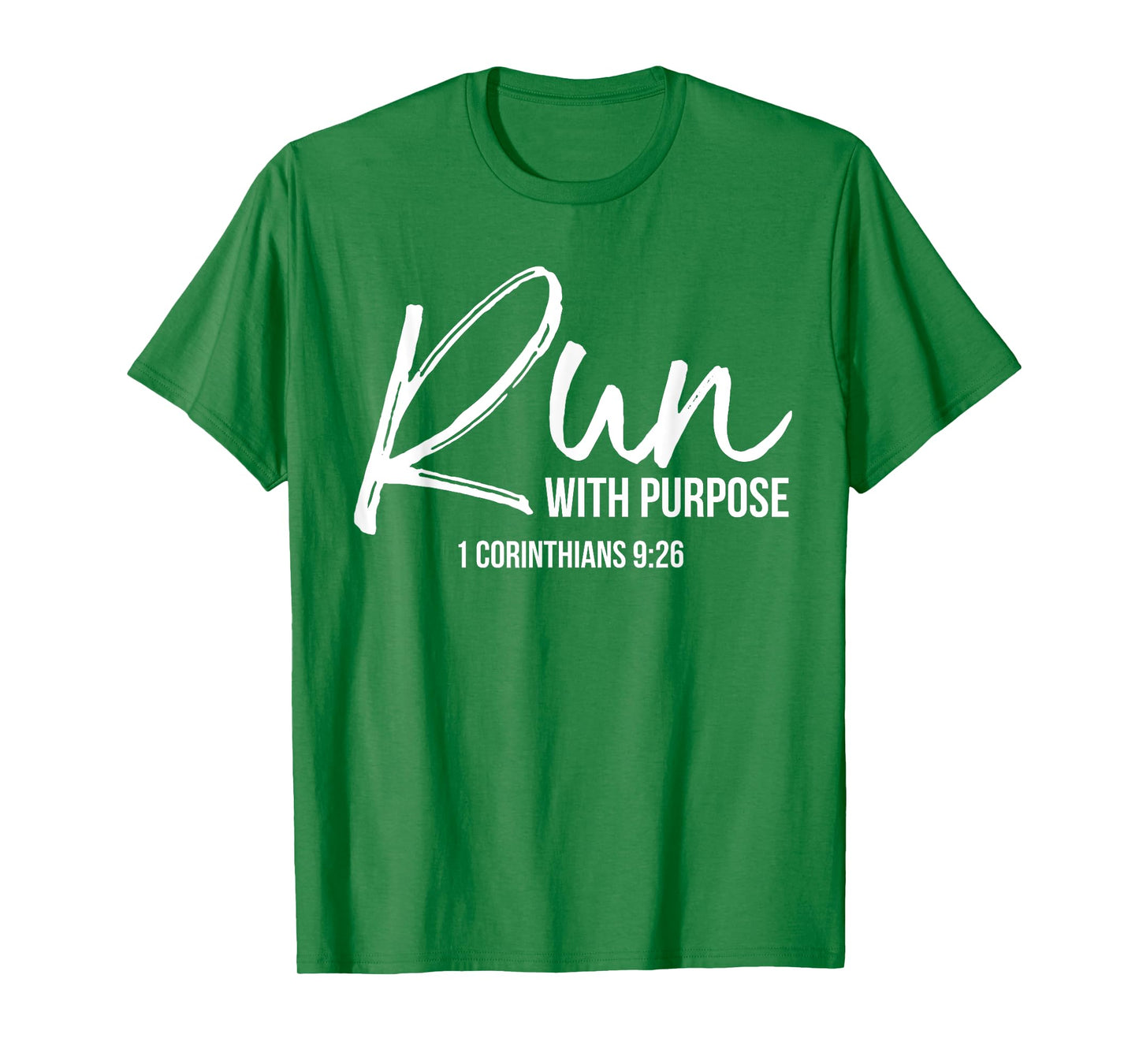Womens Run With Purpose Shirt 1 Corinthians 9:26 Christian Running XL Orange