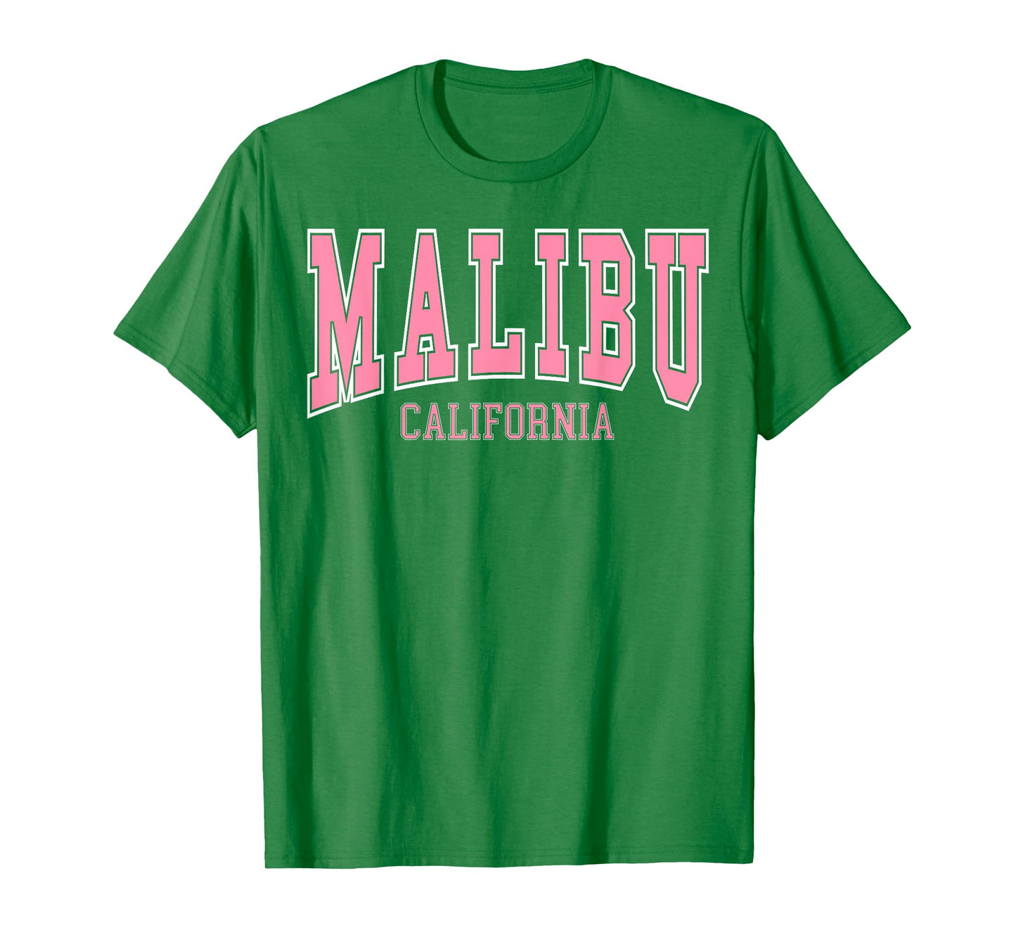 Preppy Varsity Pink Malibu California for Women Teen Girls T-Shirt