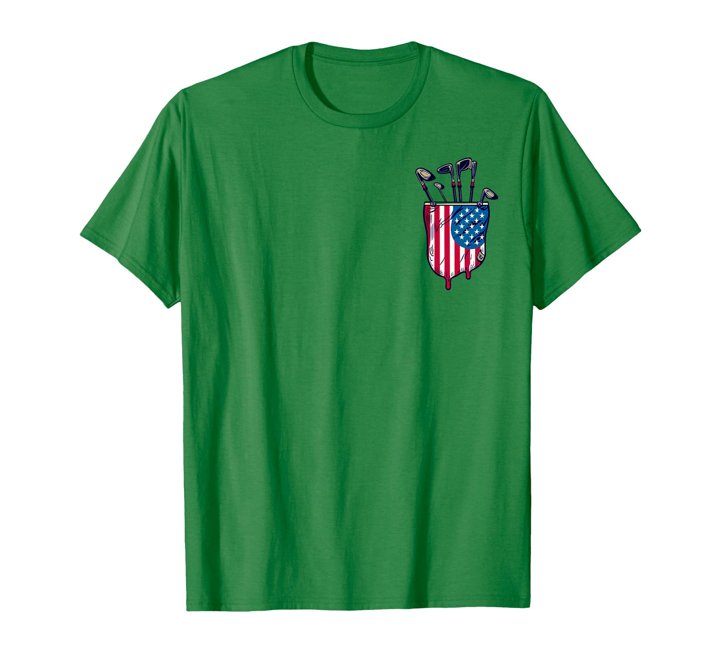 Funny Patriotic Golf Pocket USA America Flag 4th of July Dad T-Shirt