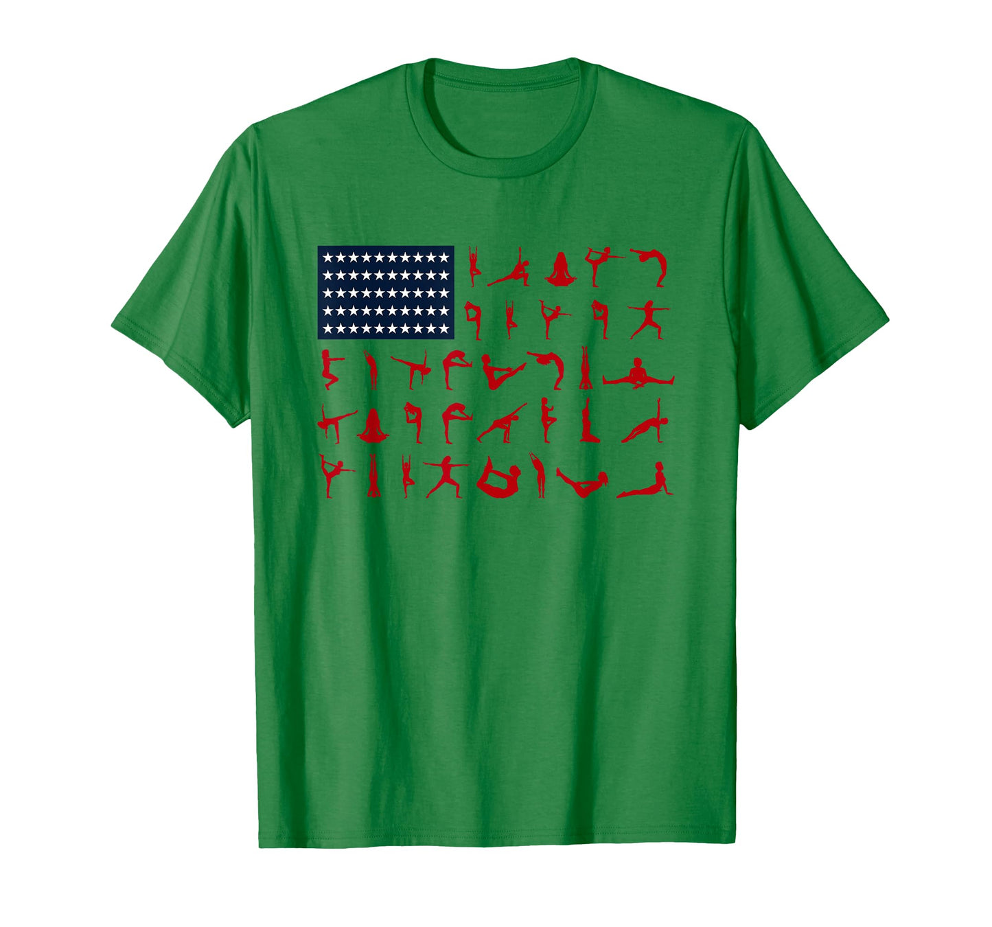 Yoga Pilates Poses American Flag 4th Of July Independence Women Men T-Shirt