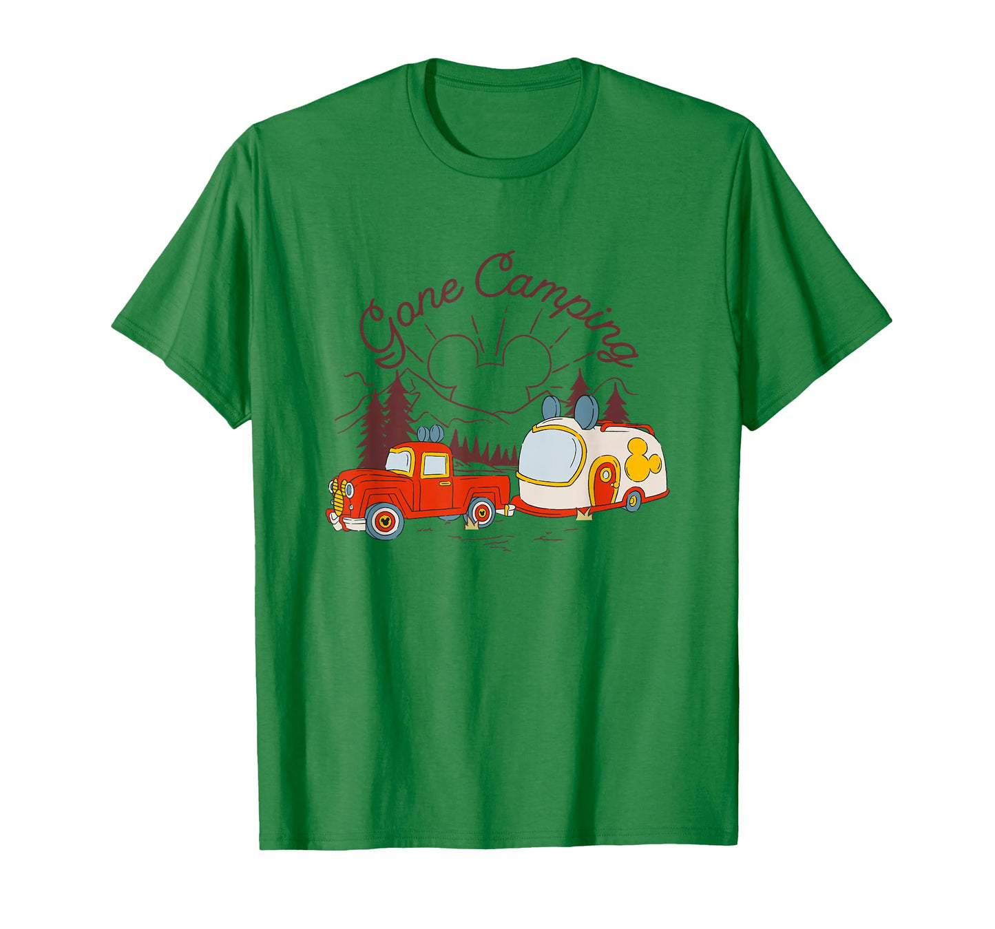 Disney Mickey And Friends Gone Camping Retro Trailer T-Shirt
