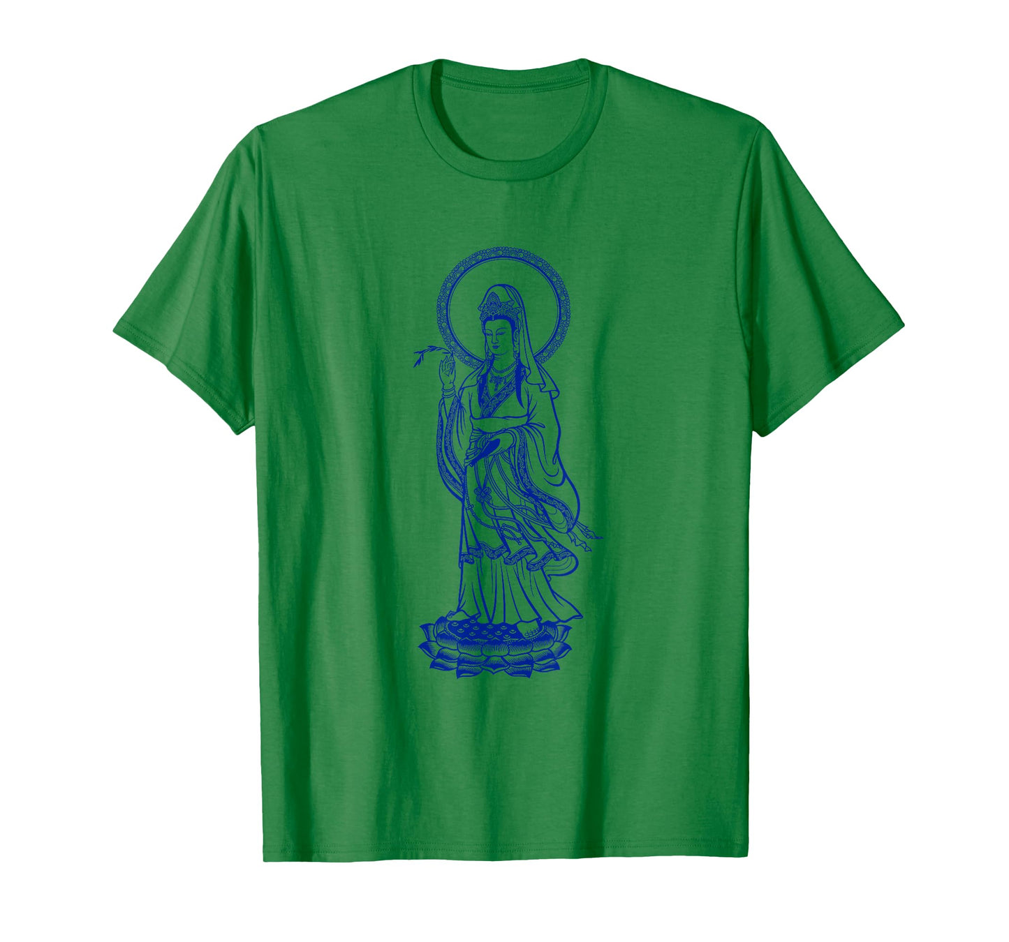 Mens Buddha Quan Yin Shirts In Blue Ink For Adult and Youth 3XL Lemon