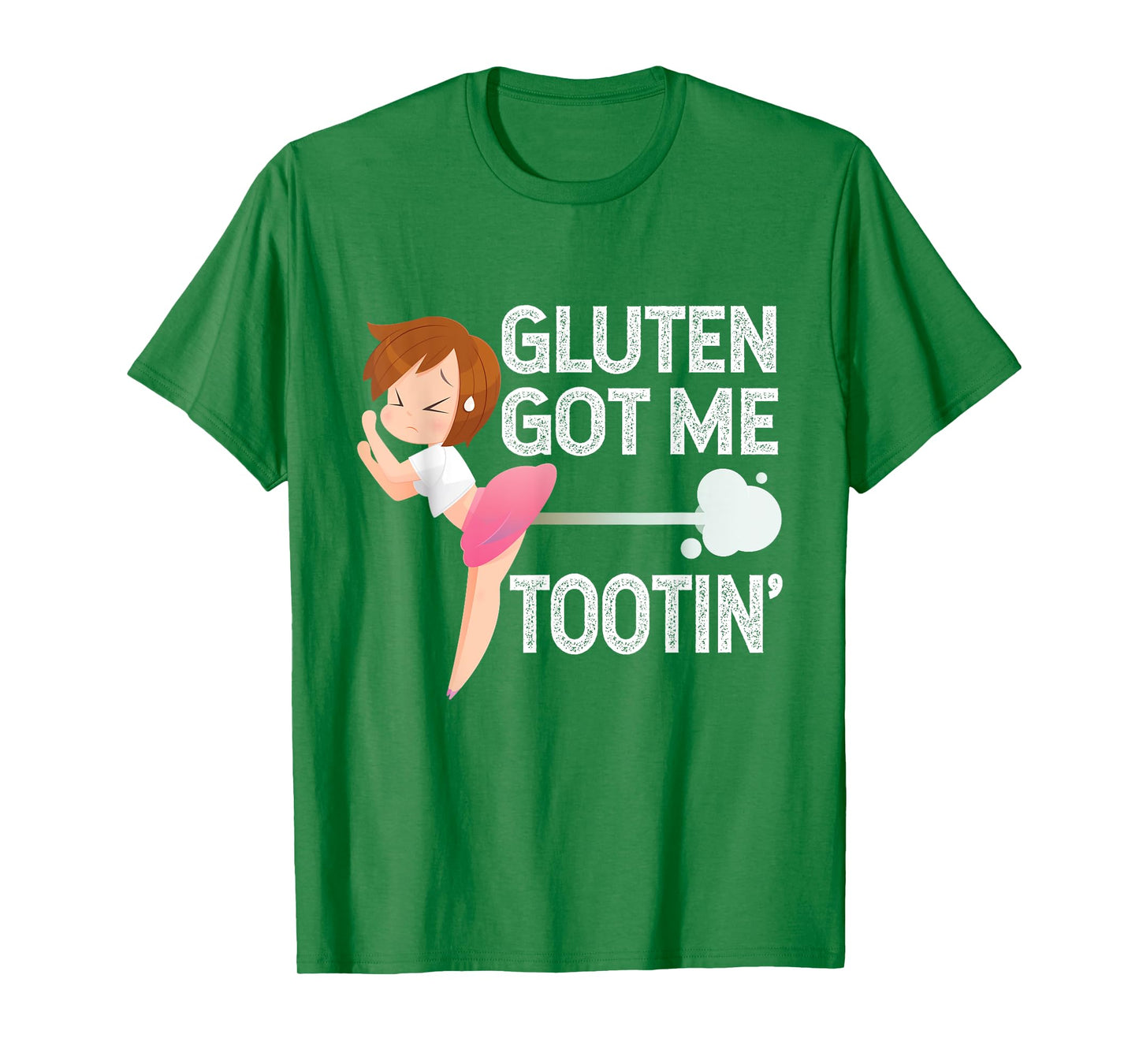 GLUTEN GOT ME TOOTIN' Funny Gluten Diet Gassy Fart T-Shirt T-Shirt