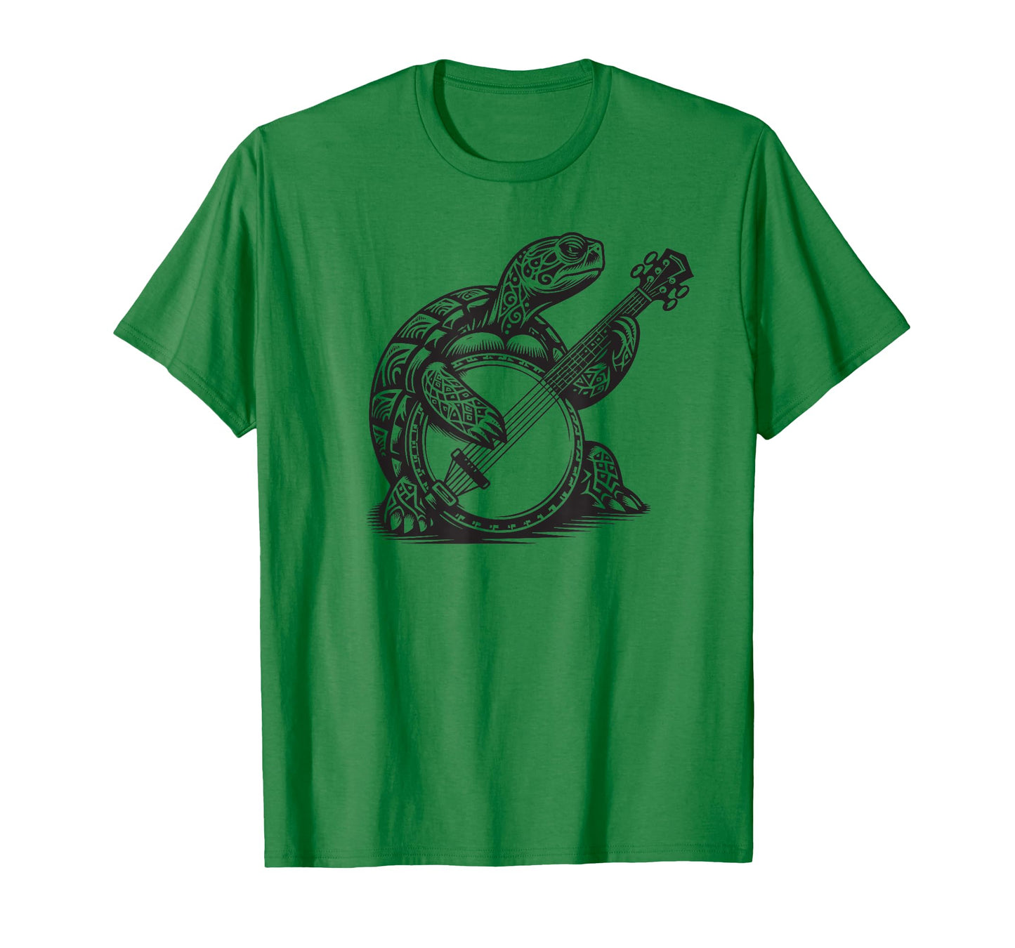 Turtle Playing Banjo Tribal Art Music Festival Zen T-Shirt