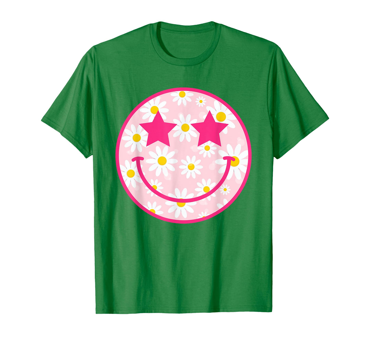 Happy Face Floral Shirt Preppy Aesthetic Smiling Face T-Shirt