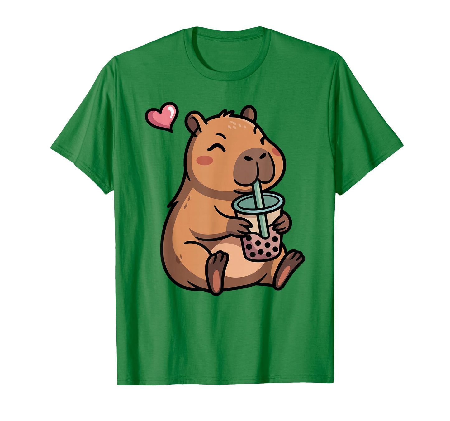 Cute Capybara Boba Bubble Tea Kawaii Capybara Girls Kids T-Shirt