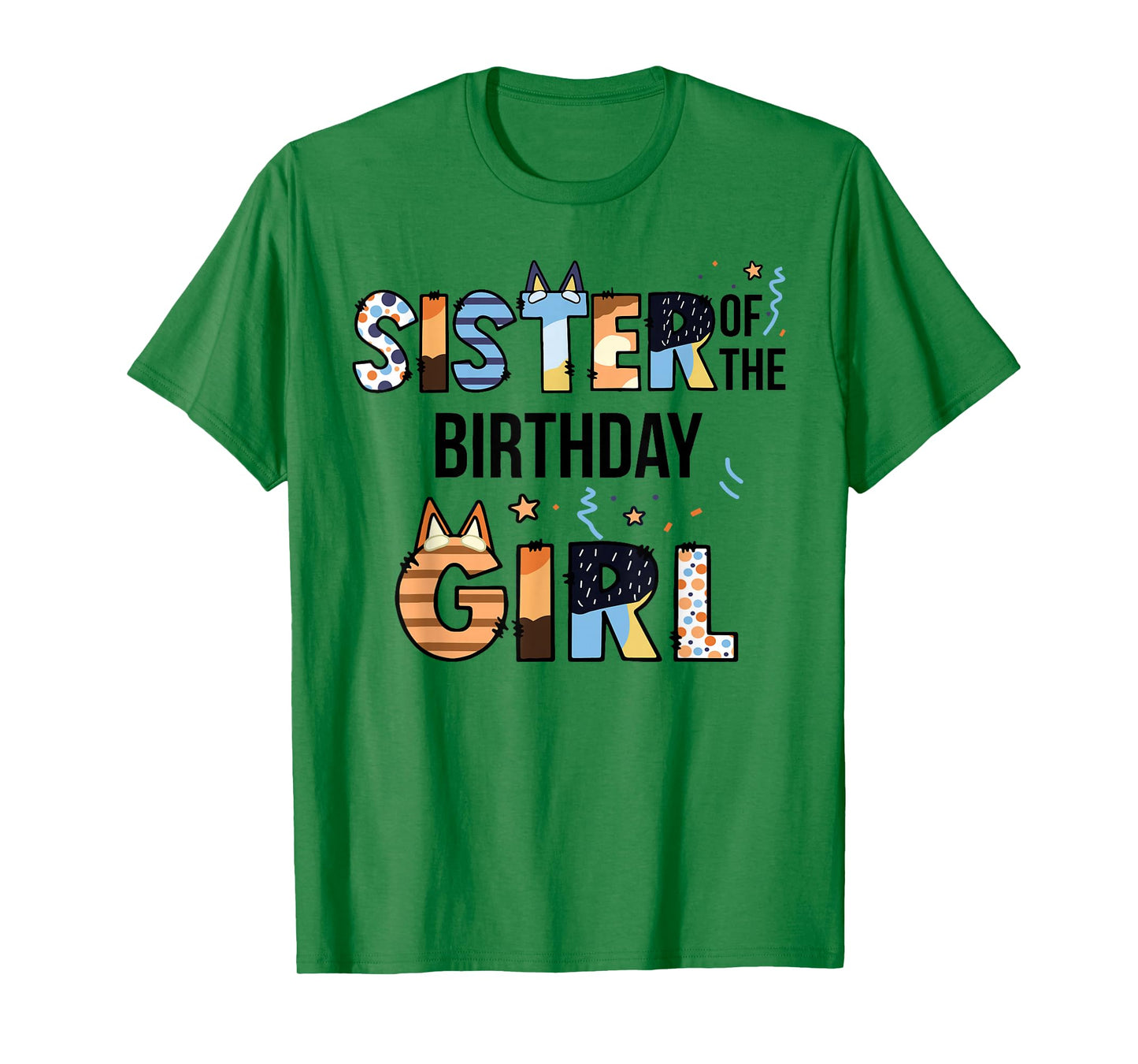 Sister Of The Birthday Girl Party Blue Dog Lover Matching T-Shirt