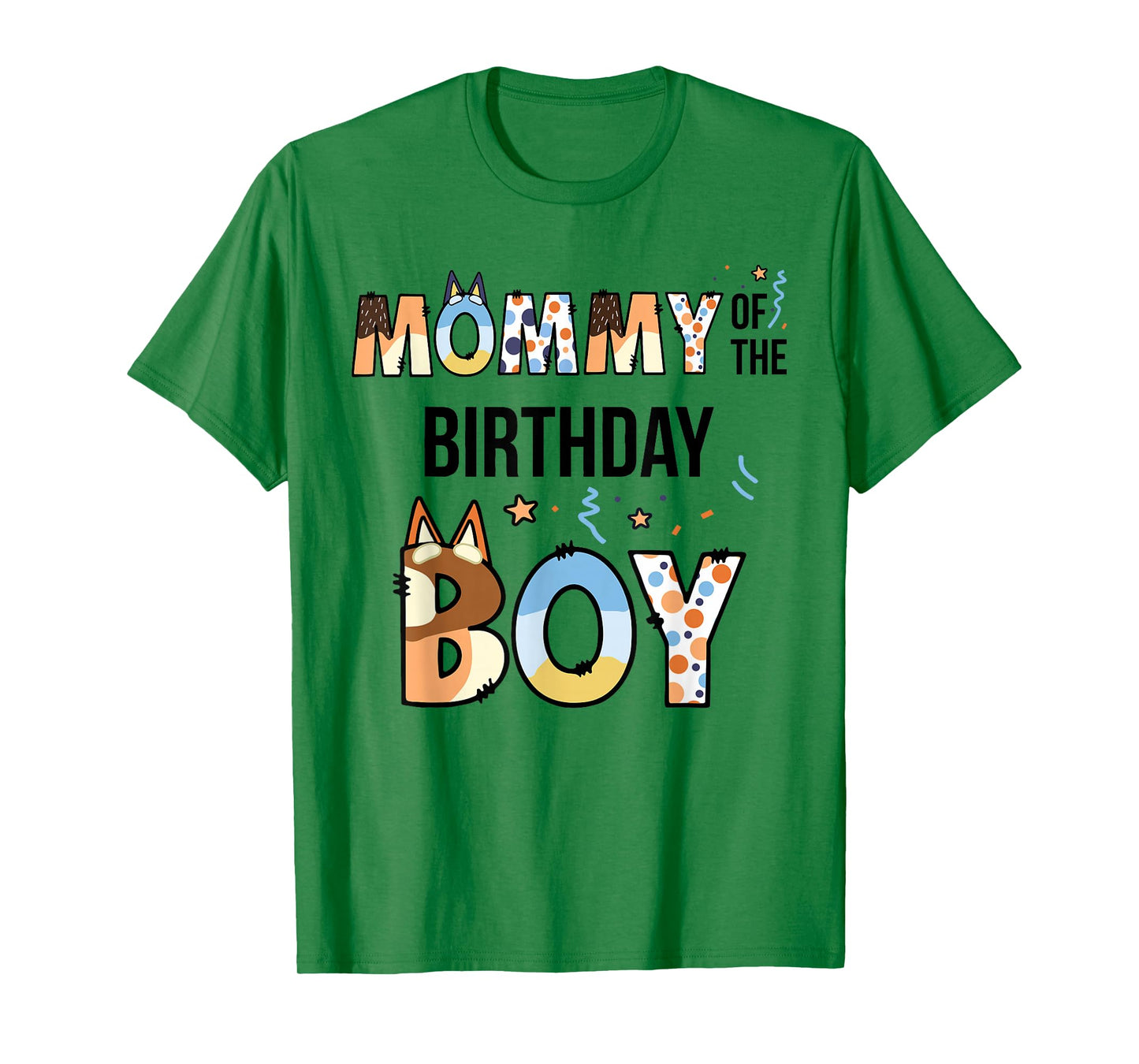 Mommy Of The Birthday Boy Party Blue Dog Lover Matching T-Shirt