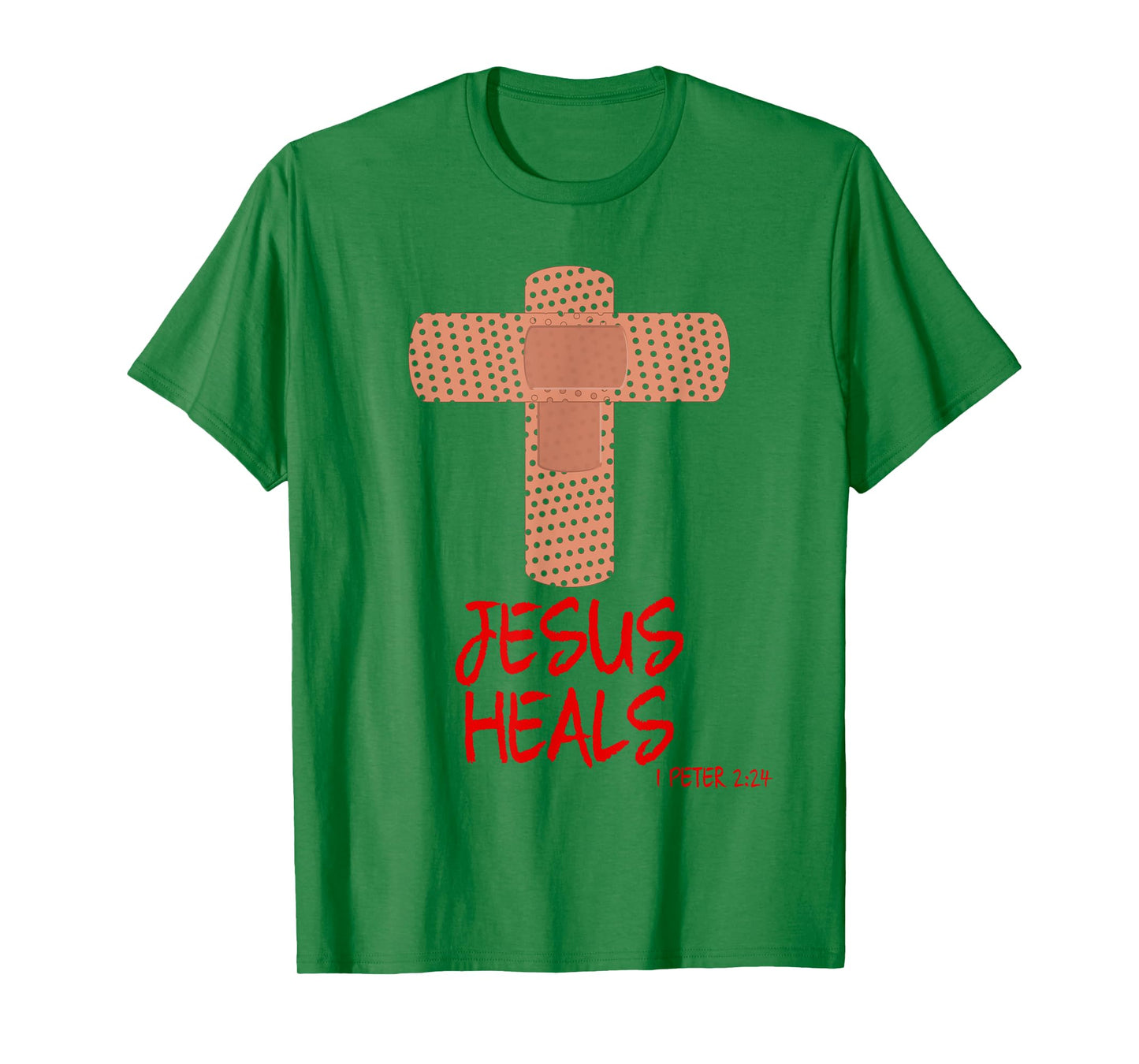 JESUS HEALS Christian Cross Nurse Mom Women Wife Gift T-Shirt