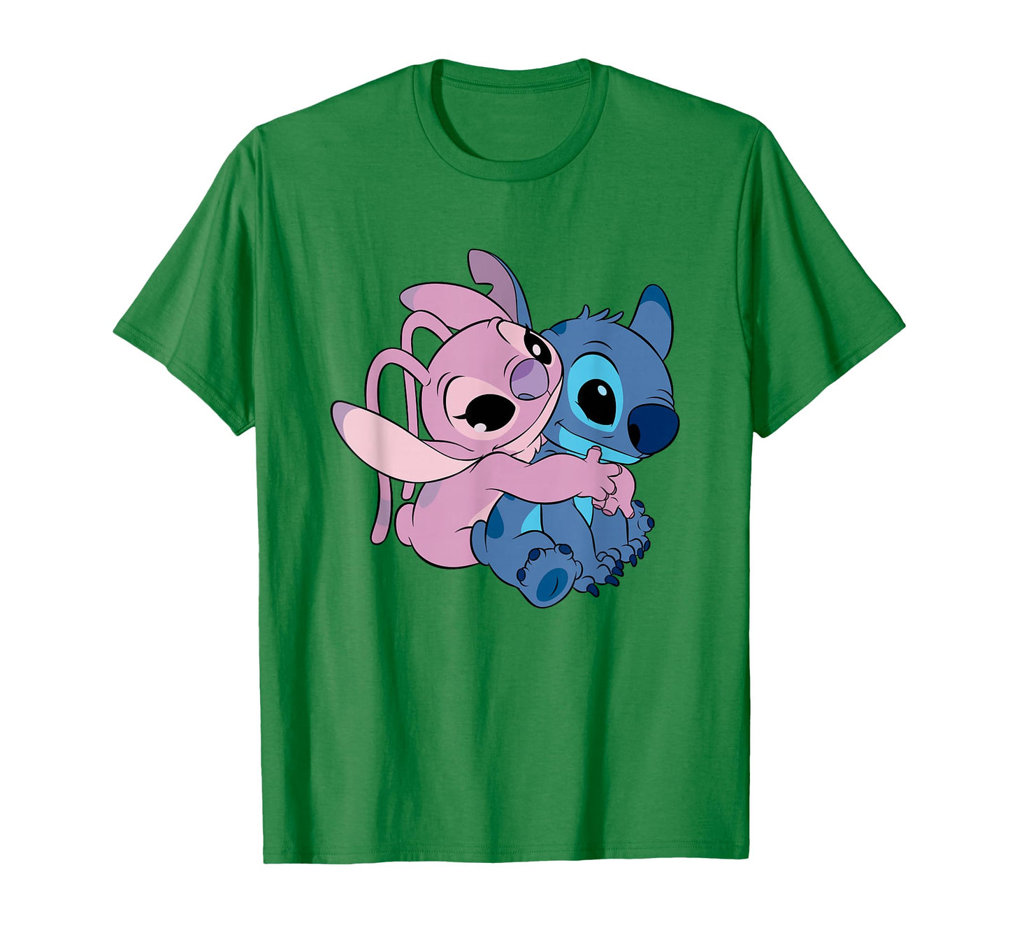 Disney Lilo & Stitch Cute Angel & Stitch Hugging Chest Logo T-Shirt