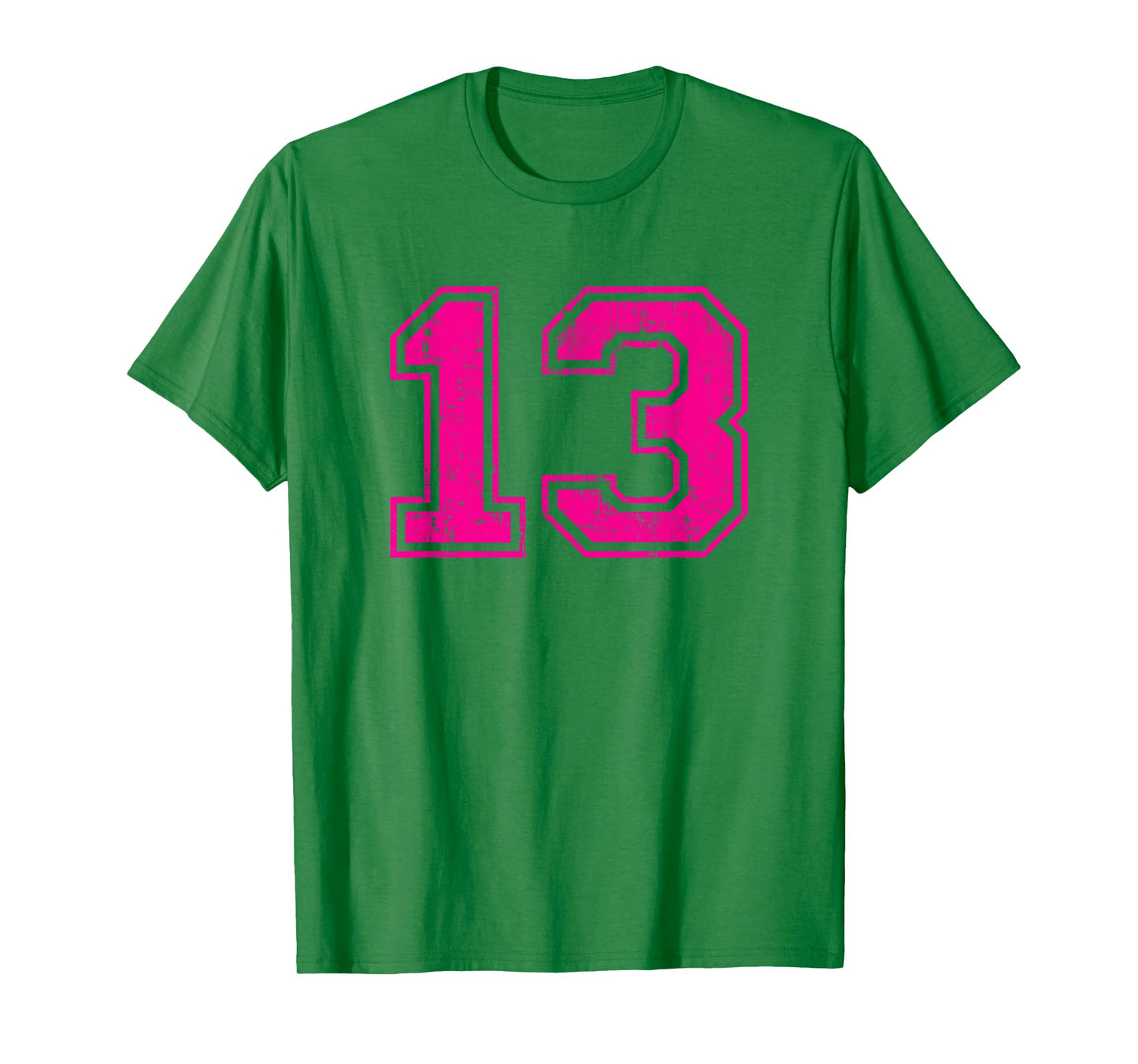 Number 13 Varsity Distressed Vintage Sport Team Player's T-Shirt