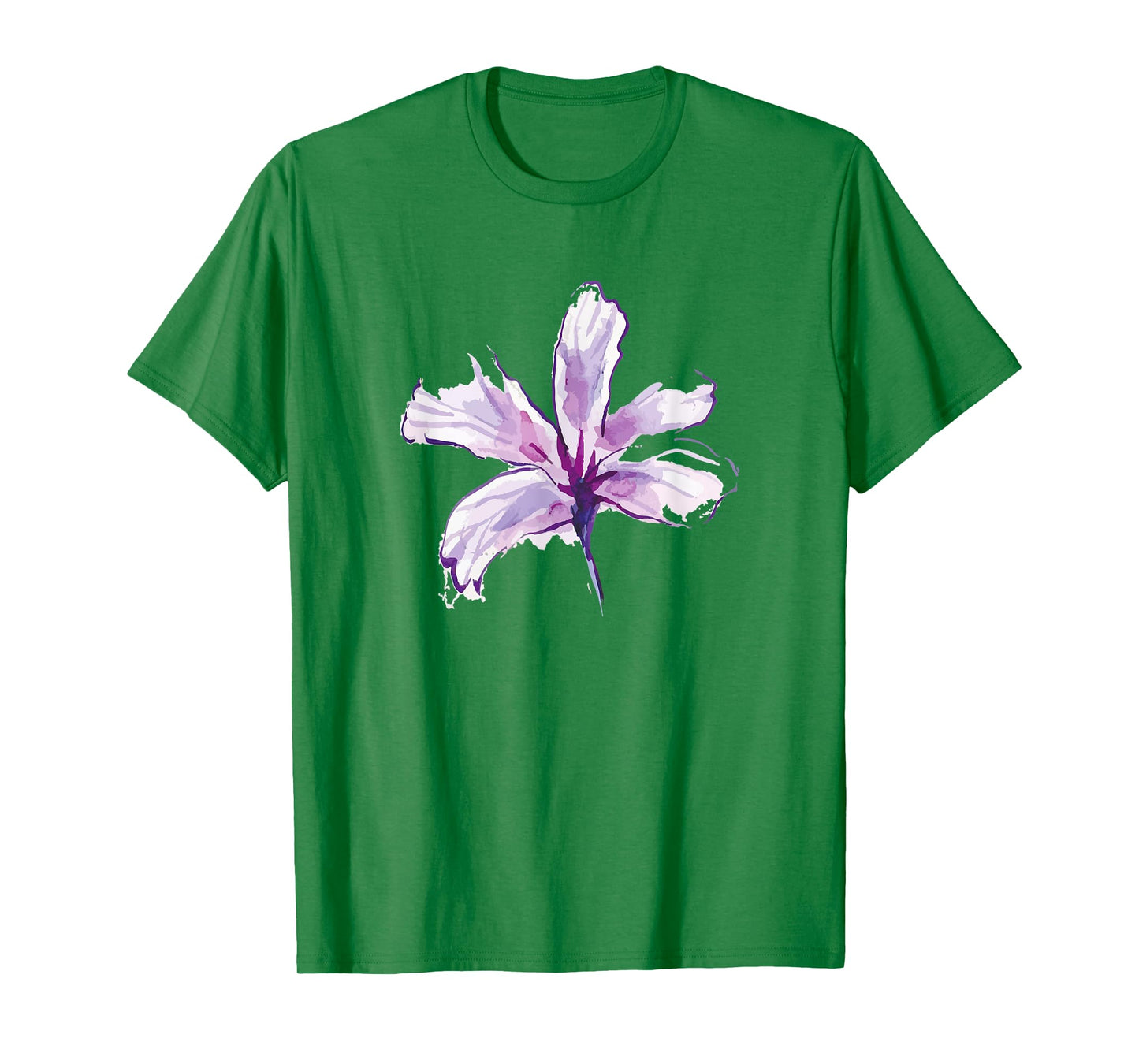 Purple White Watercolor Flower Art Paint Graphic Design Gift T-Shirt