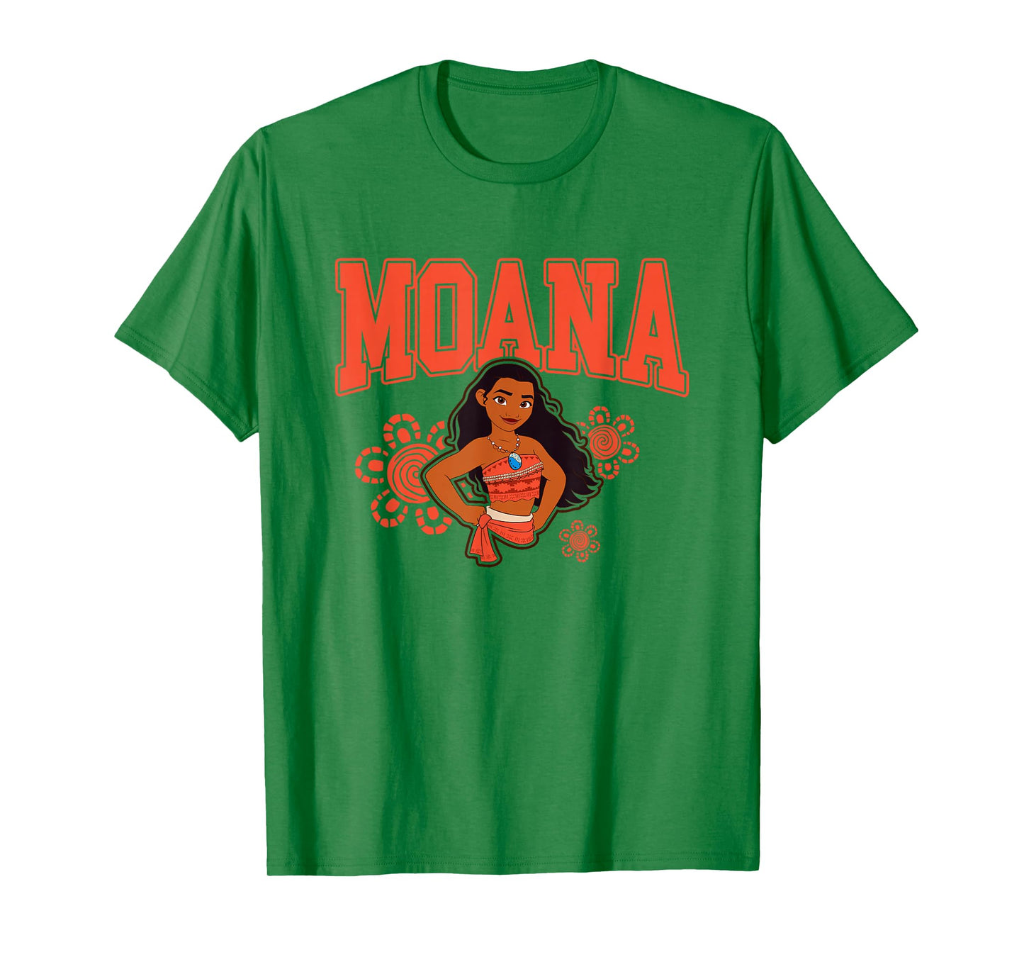 Disney Moana Brave Pose Big Chest Collegiate Chest Text Logo T-Shirt