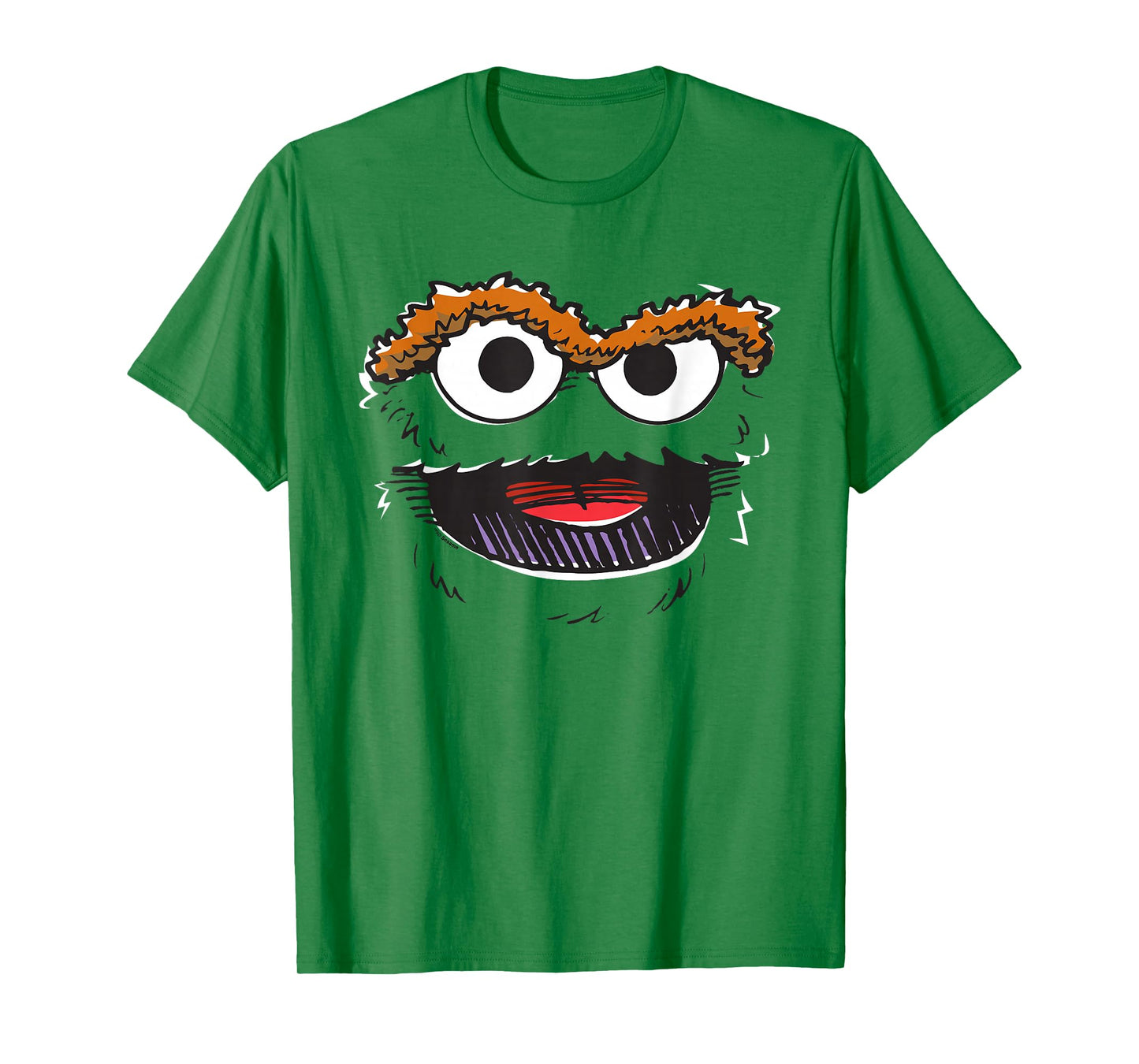 Sesame Street Oscar The Grouch Retro Sketch Face T-Shirt