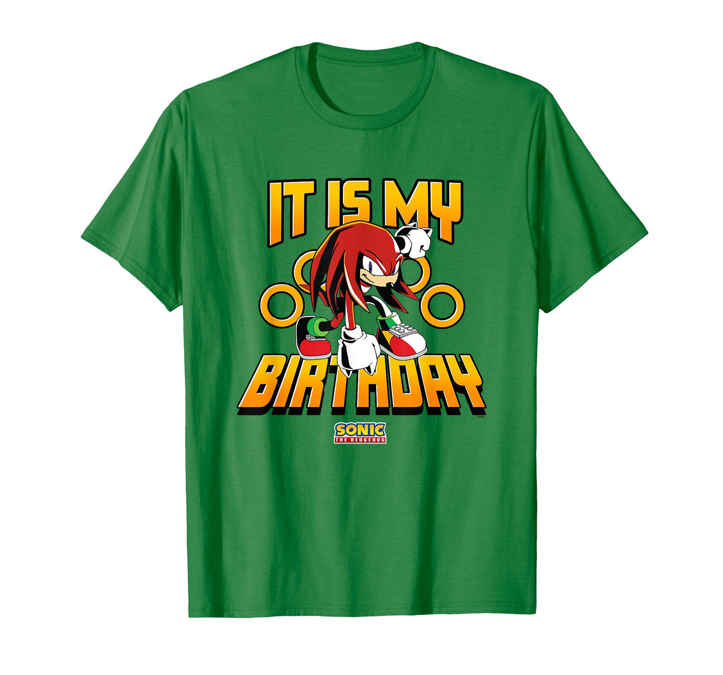 Sonic The Hedgehog Birthday It Is My Birthday Knuckles Logo T-Shirt