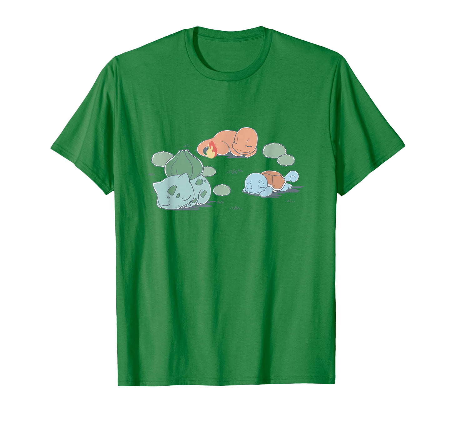 Pokémon Kanto Starters Taking A Nap Cute Retro Shot T-Shirt