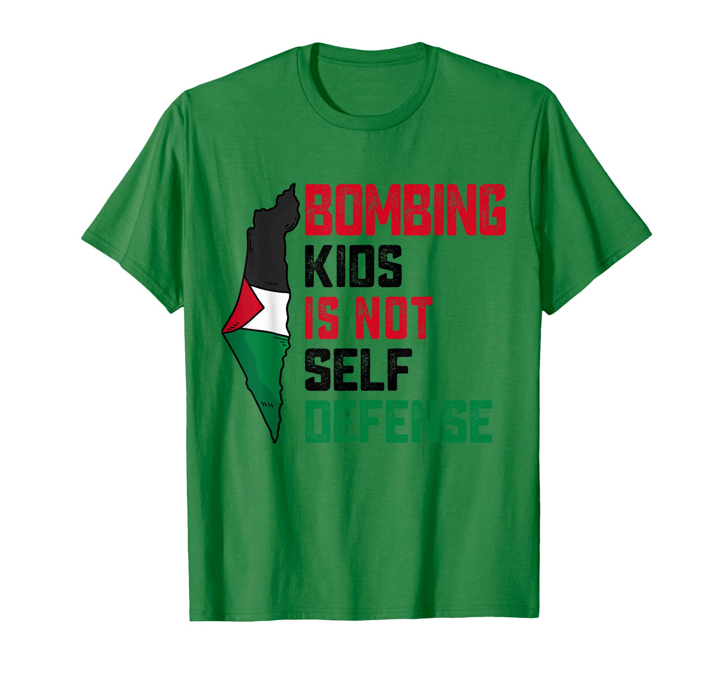 Bombing Kids Is Not Self Defense Palestine Flag Vintage T-Shirt
