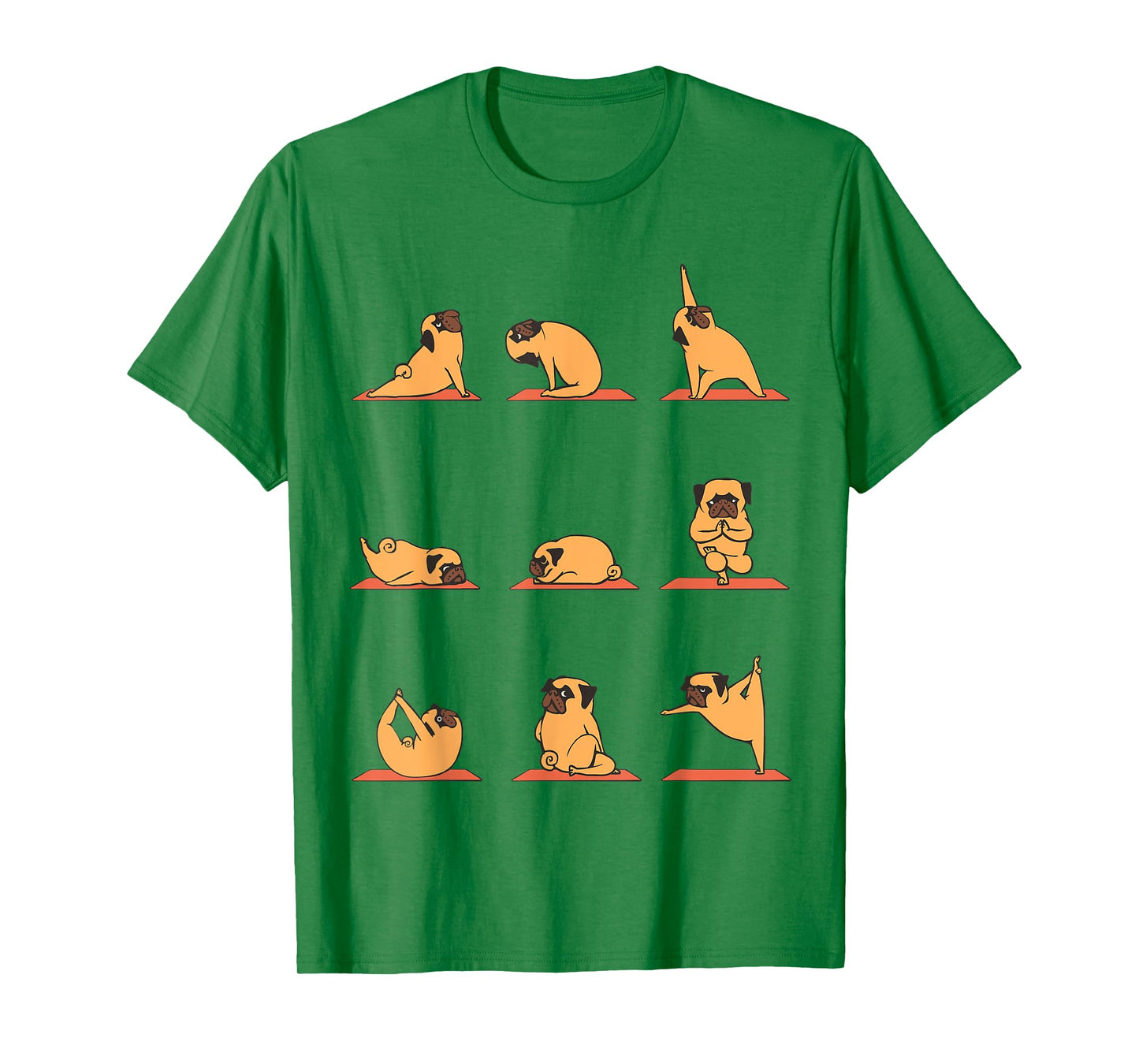 Pug Yoga Puppy Yoga Poses and Meditation Funny T-Shirt T-Shirt