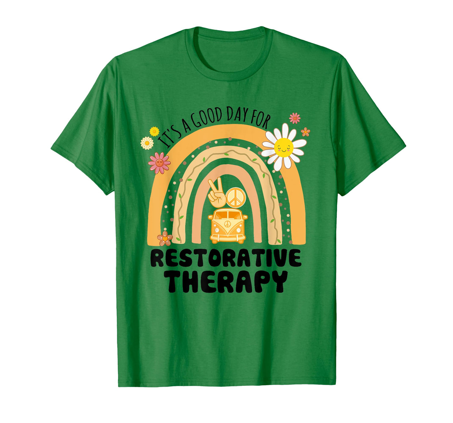 Rainbow Groovy Peace Restorative Therapy Vintage T-Shirt