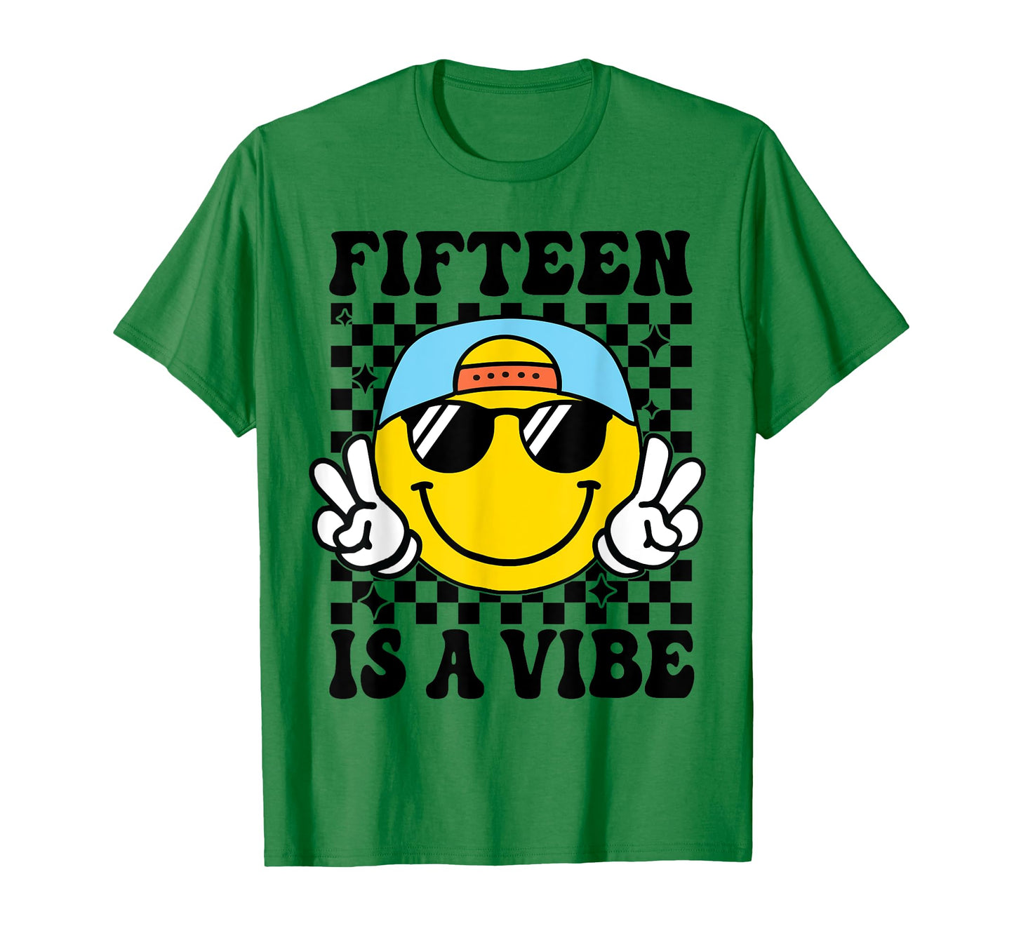 Fifteen is A Vibe 15th Birthday Groovy Boys 15 Years Old T-Shirt