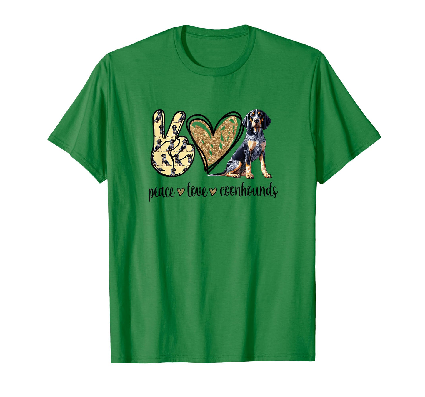 Cute Funny Peace Love Bluetick Coonhound Lover T-Shirt
