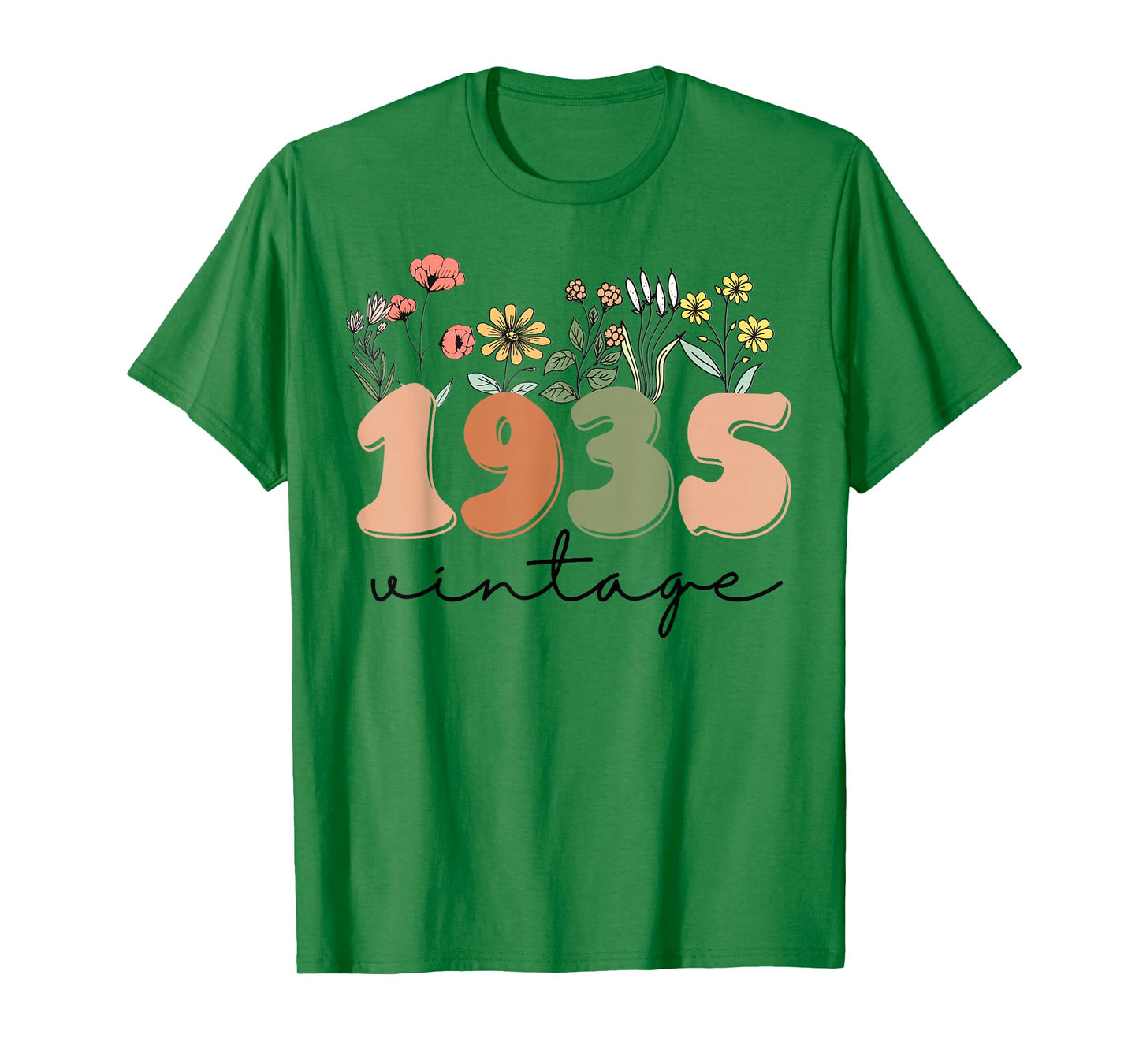 90 Years Old Vintage 1935 90th Birthday Tee Wildflower Women T-Shirt