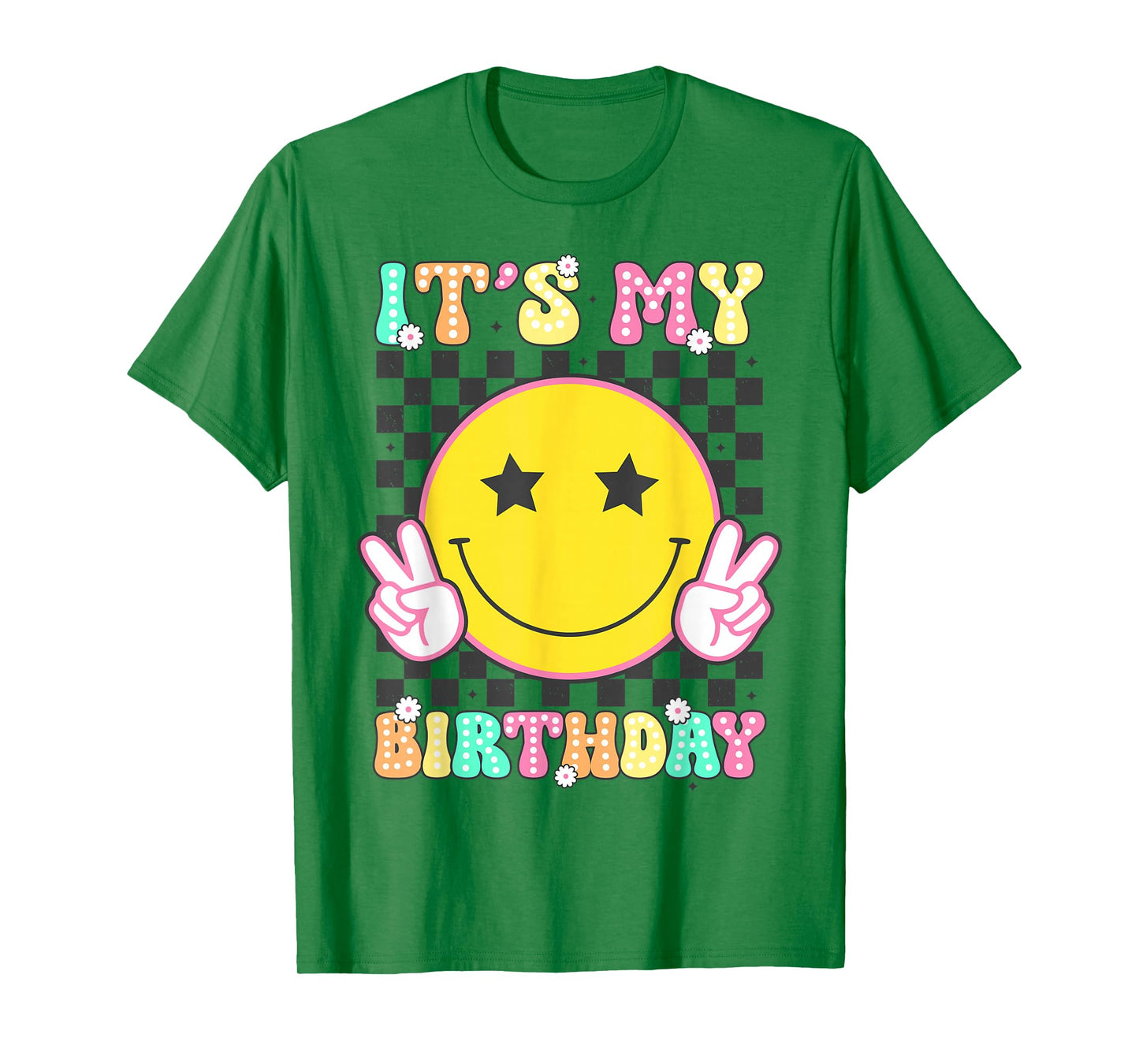 Groovy It's My Birthday Girls Women Teens Kid Bday Flower T-Shirt