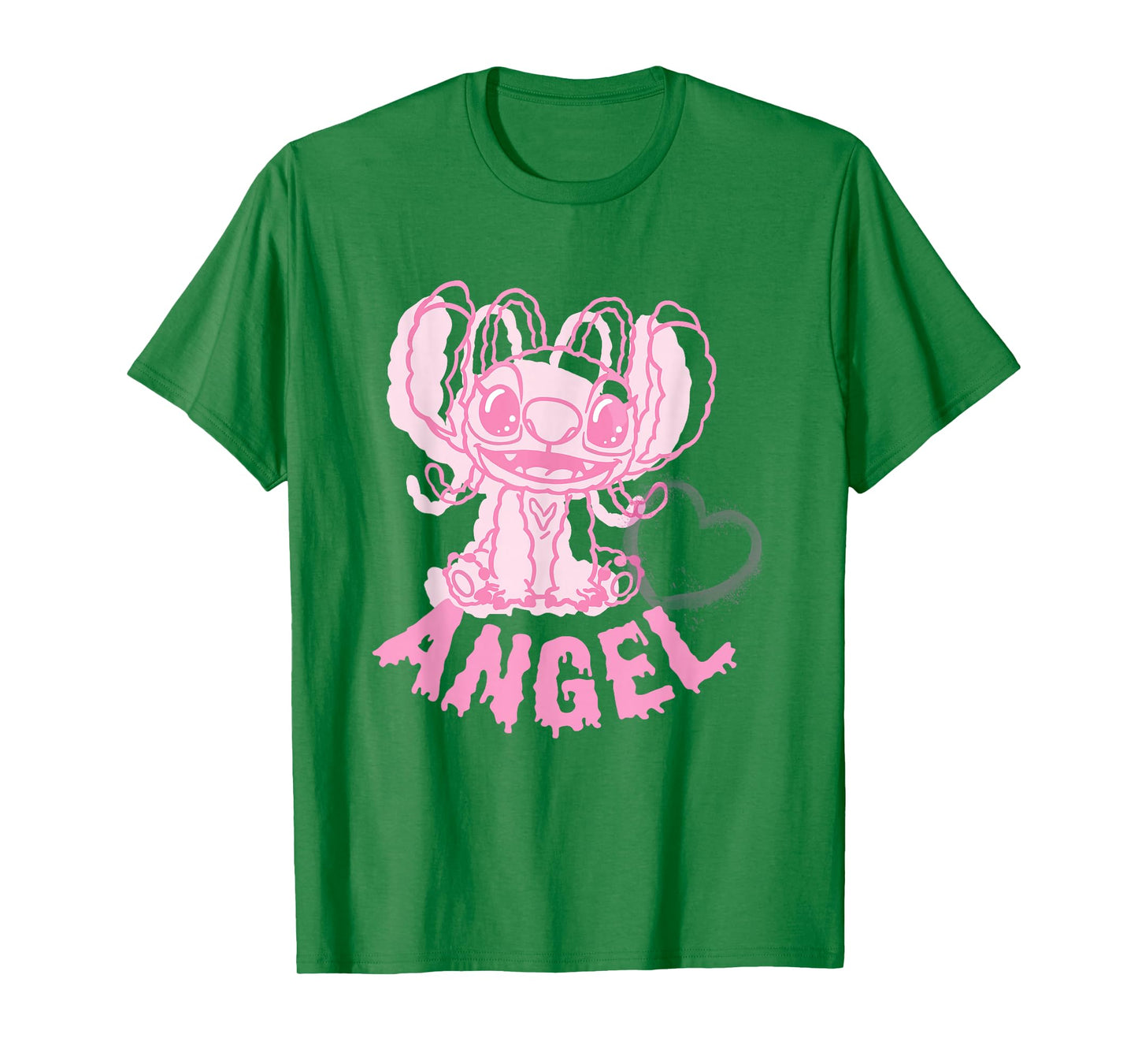 Disney Lilo & Stitch Cute Alien Pink Drip Angel T-Shirt