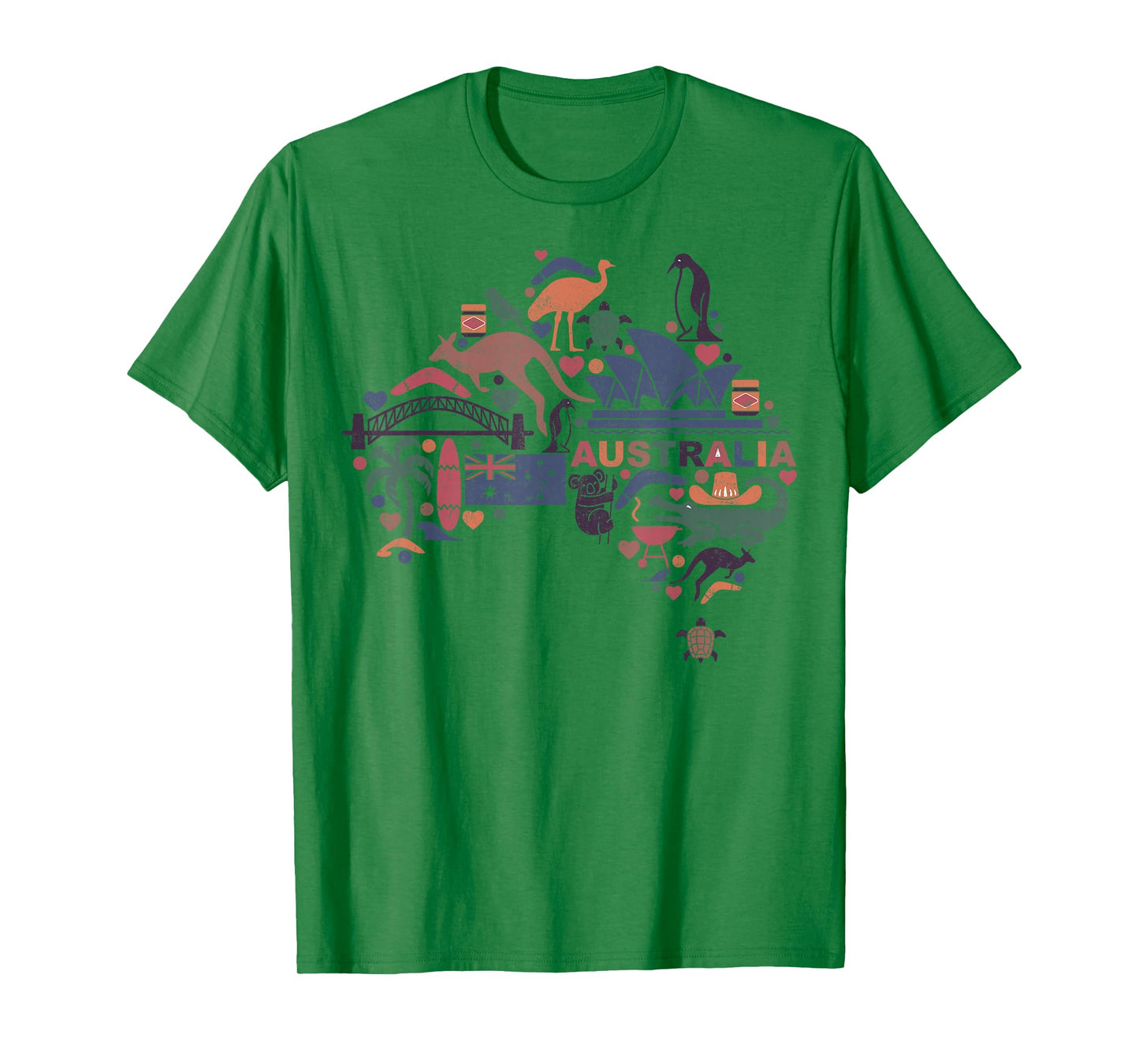 Travel Australia Map Sydney Australian Vacation Souvenir Tee T-Shirt