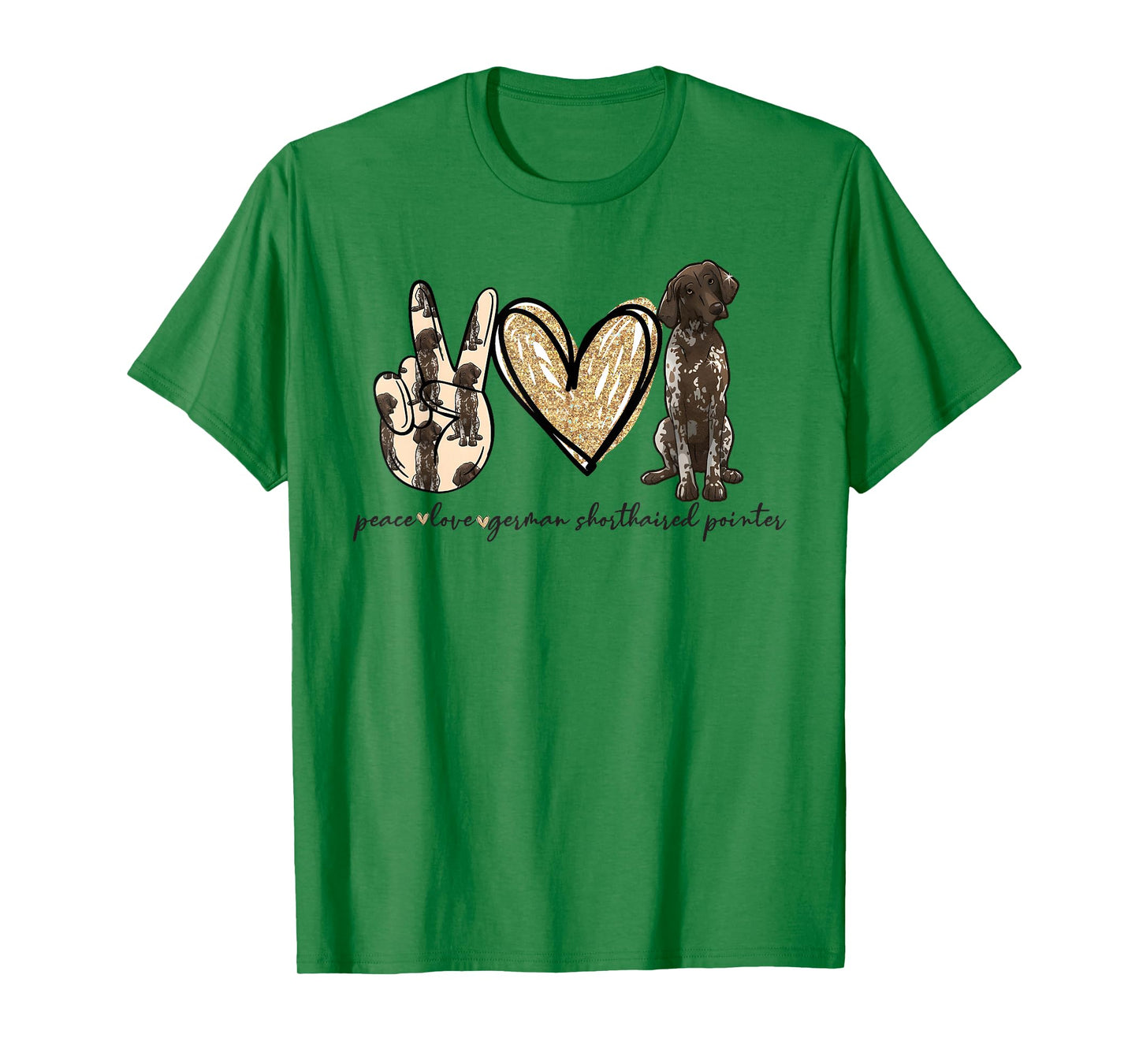 Peace Love GSP German Shorthaired Pointer Dog Lover T-Shirt