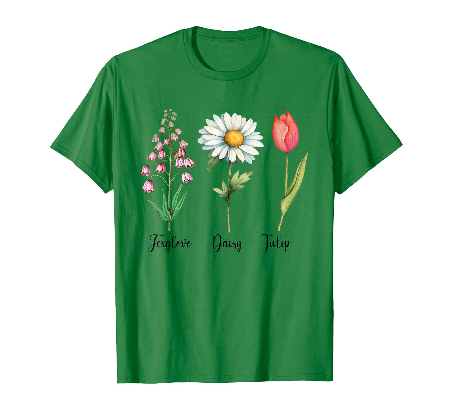 Vintage Floral Plant Foxglove Daisy Tulip Flowers Mom Women T-Shirt