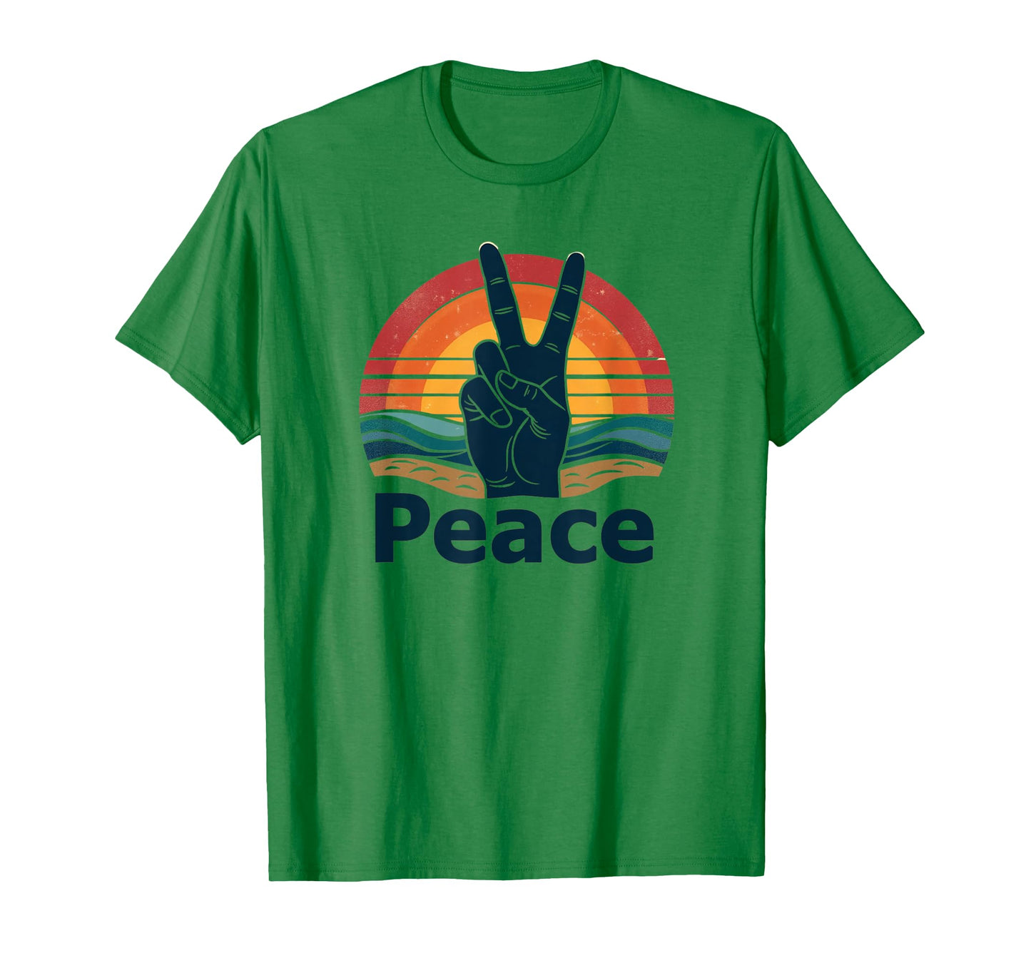 Retro Peace Sign Vintage 70s Hippie Sunrise Bohemian Peace T-Shirt