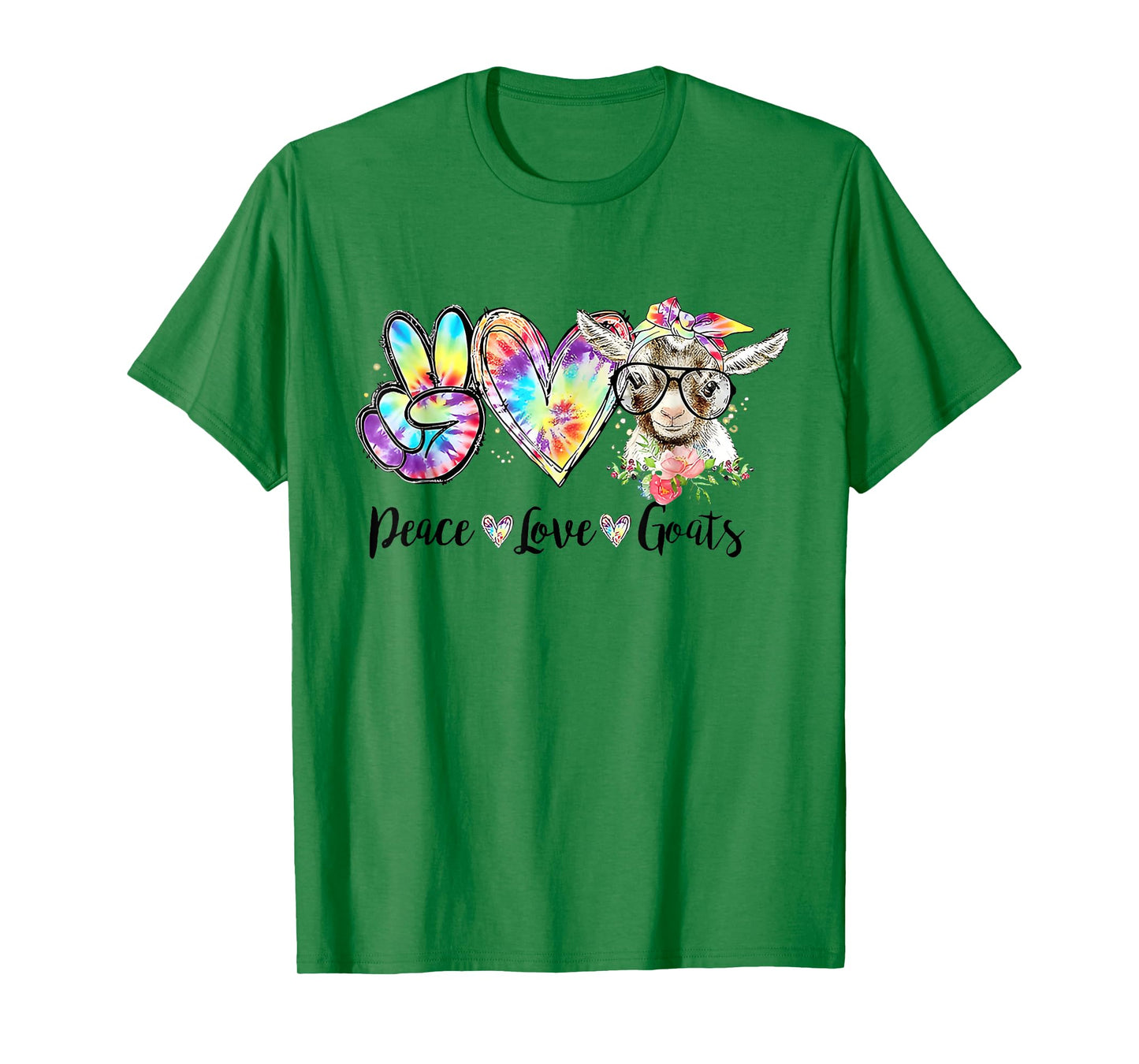 Tie Dye Peace Love Goats Farm Girl Goat Lover Funny T-Shirt